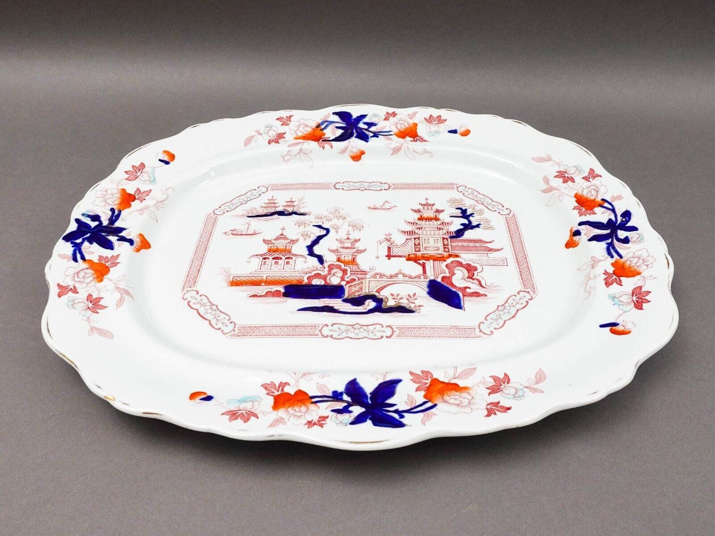 BL Burgess And Leigh England Large Antique Tonquin Porcelain Platter Tray 19.5"