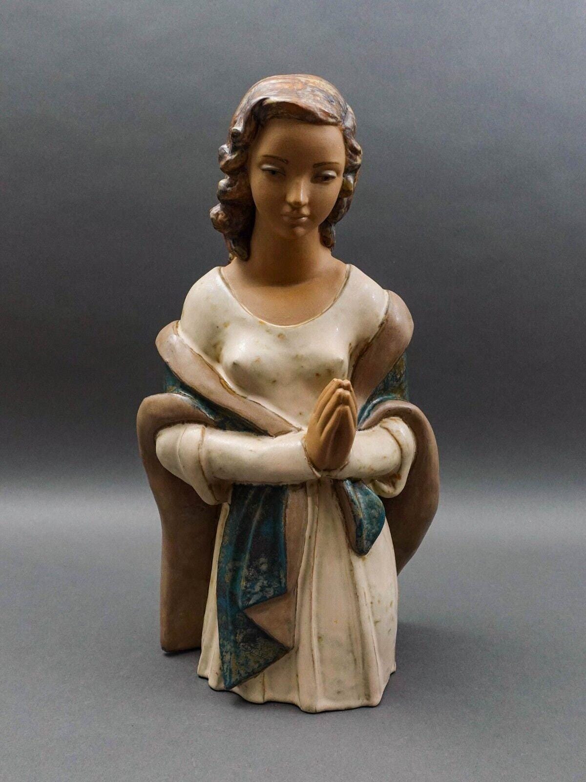 Lladro Meditation 1976-79 Woman Figure In Prayer Porcelain Art Sculpture 16 1/2"