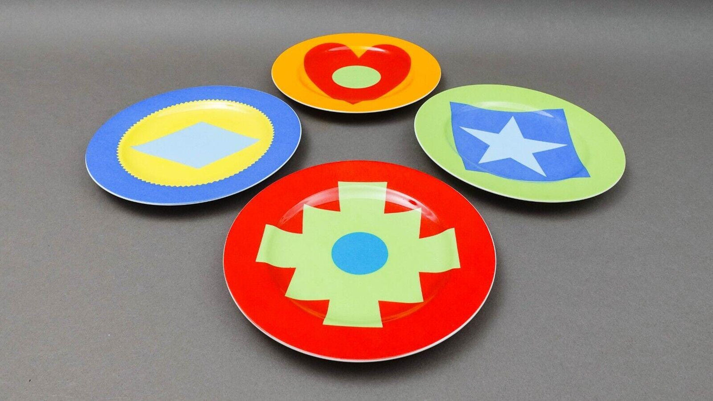 Swid Powell Gene Meyer Stars Geometric 8 1/4" Salad Dessert Plate Set Of 4