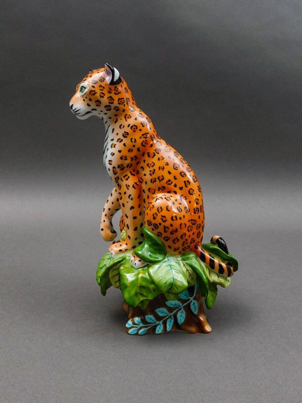 Lynn Chase Jaguar Jungle Mother & Cub Porcelain Figurine 10" LE #139 (Read)