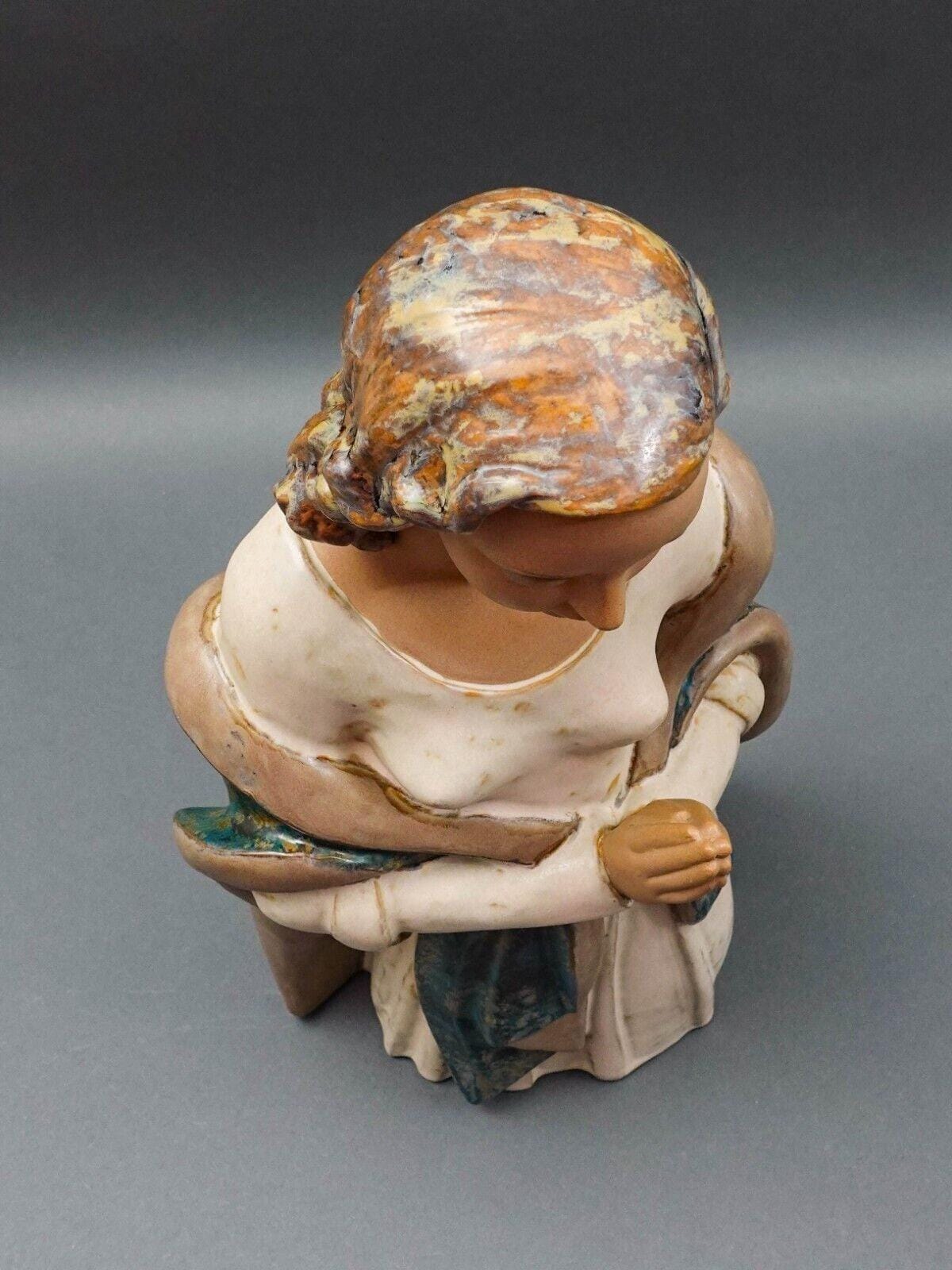 Lladro Meditation 1976-79 Woman Figure In Prayer Porcelain Art Sculpture 16 1/2"