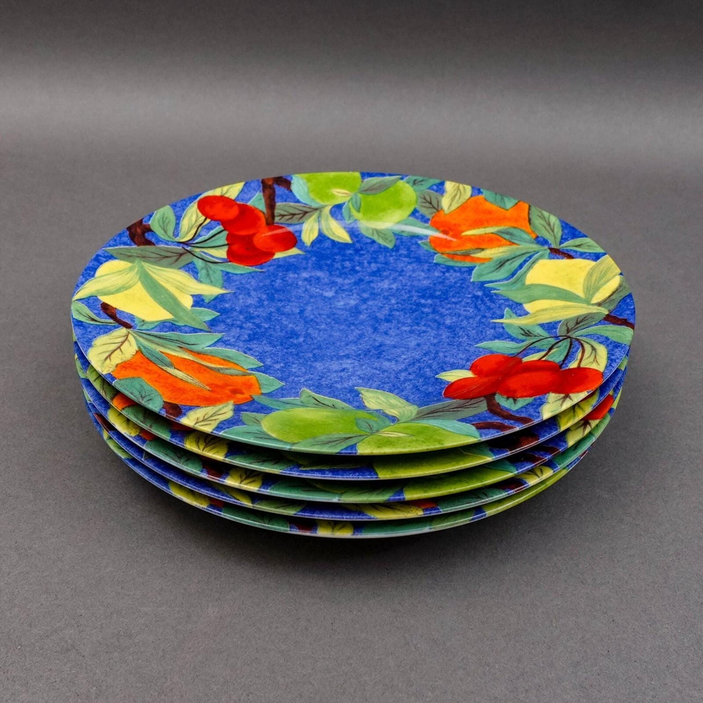 Laure Japy Paris Limoges Jardin Bleu Fruit 8 3/4" Salad Dessert Plates Set Of 3