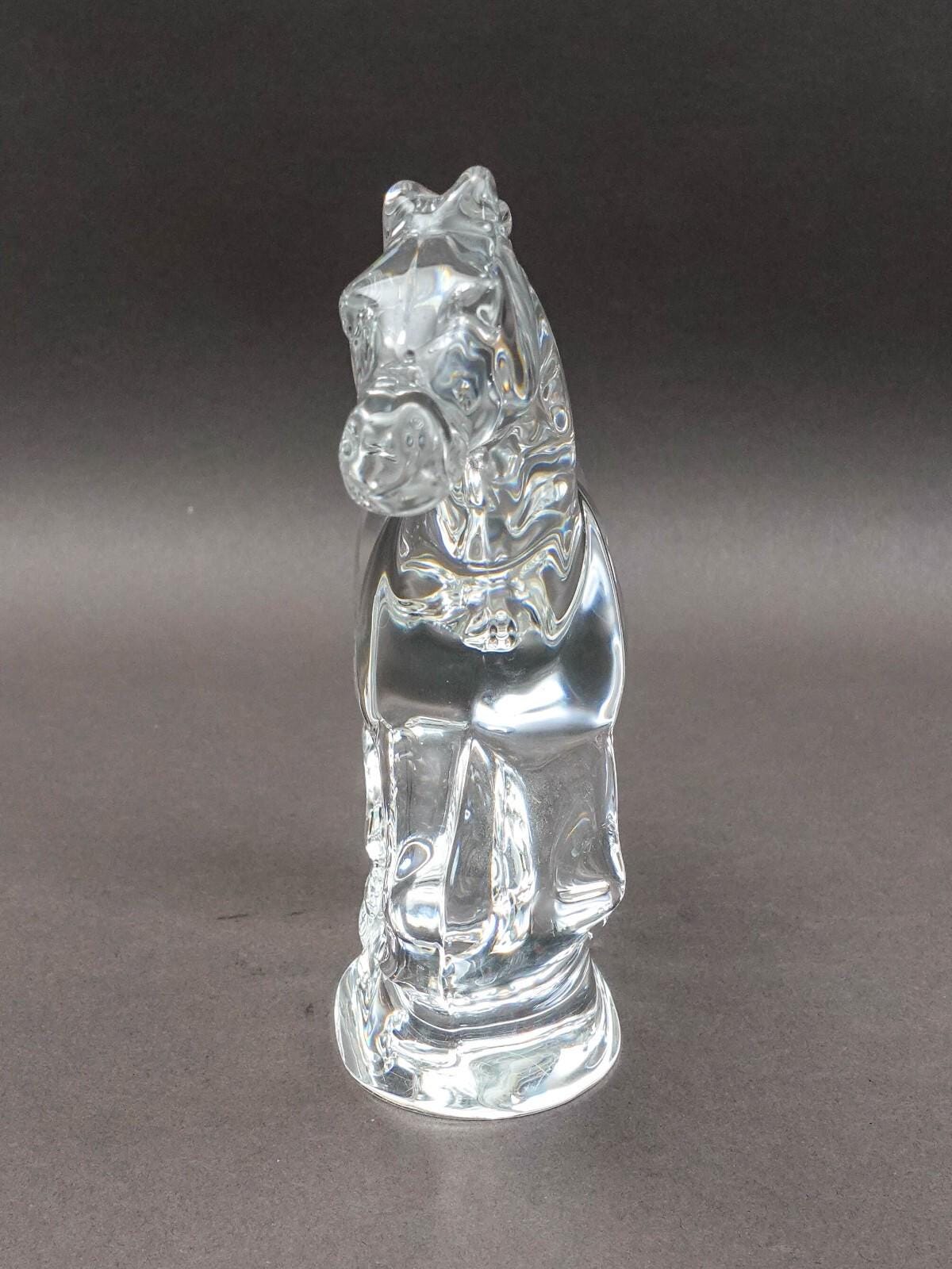 Steuben Crystal Signed Peter Drobny Full Gallop Horse Glass Figurine Sculpture