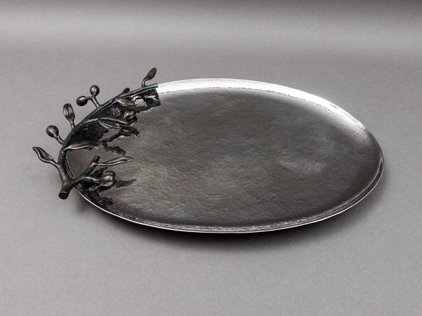 Michael Aram Olive Branch Stainless Steel Serving Platter Tray 14.25"