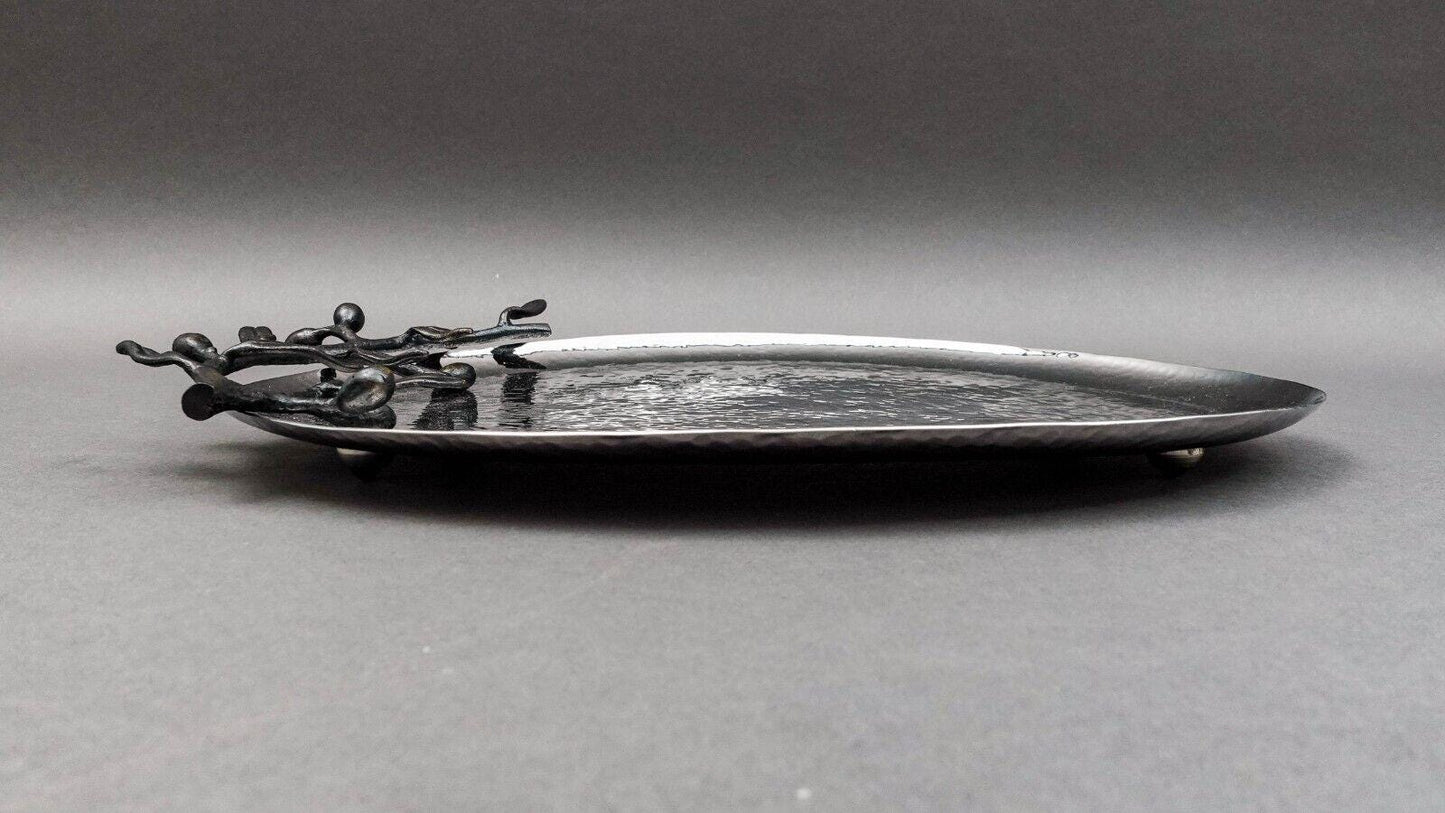Michael Aram Olive Branch Stainless Steel Serving Platter Tray 14.25"