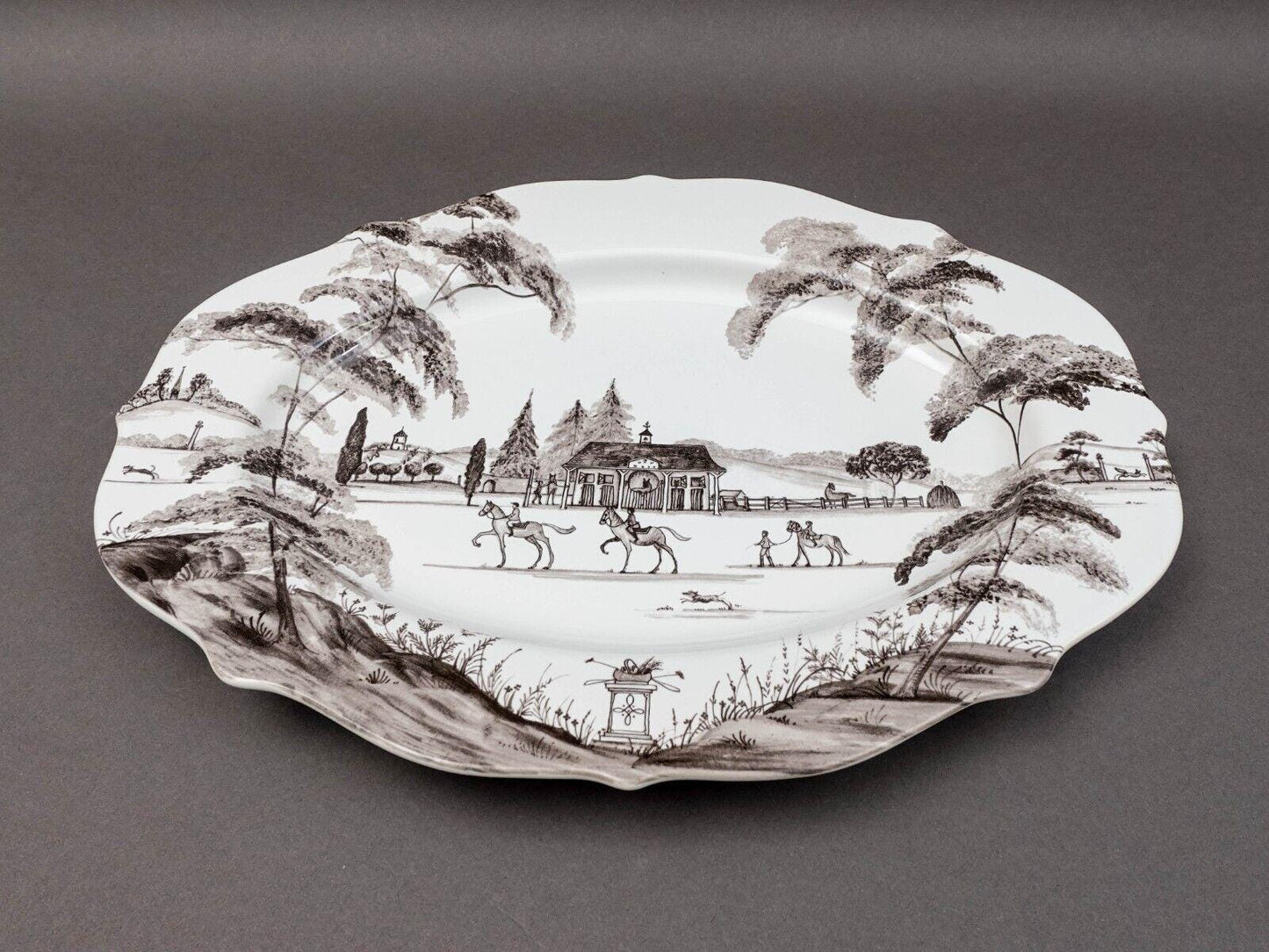 Juliska Country Estate Stable Flint Ceramic Oval Serving Platter 15"