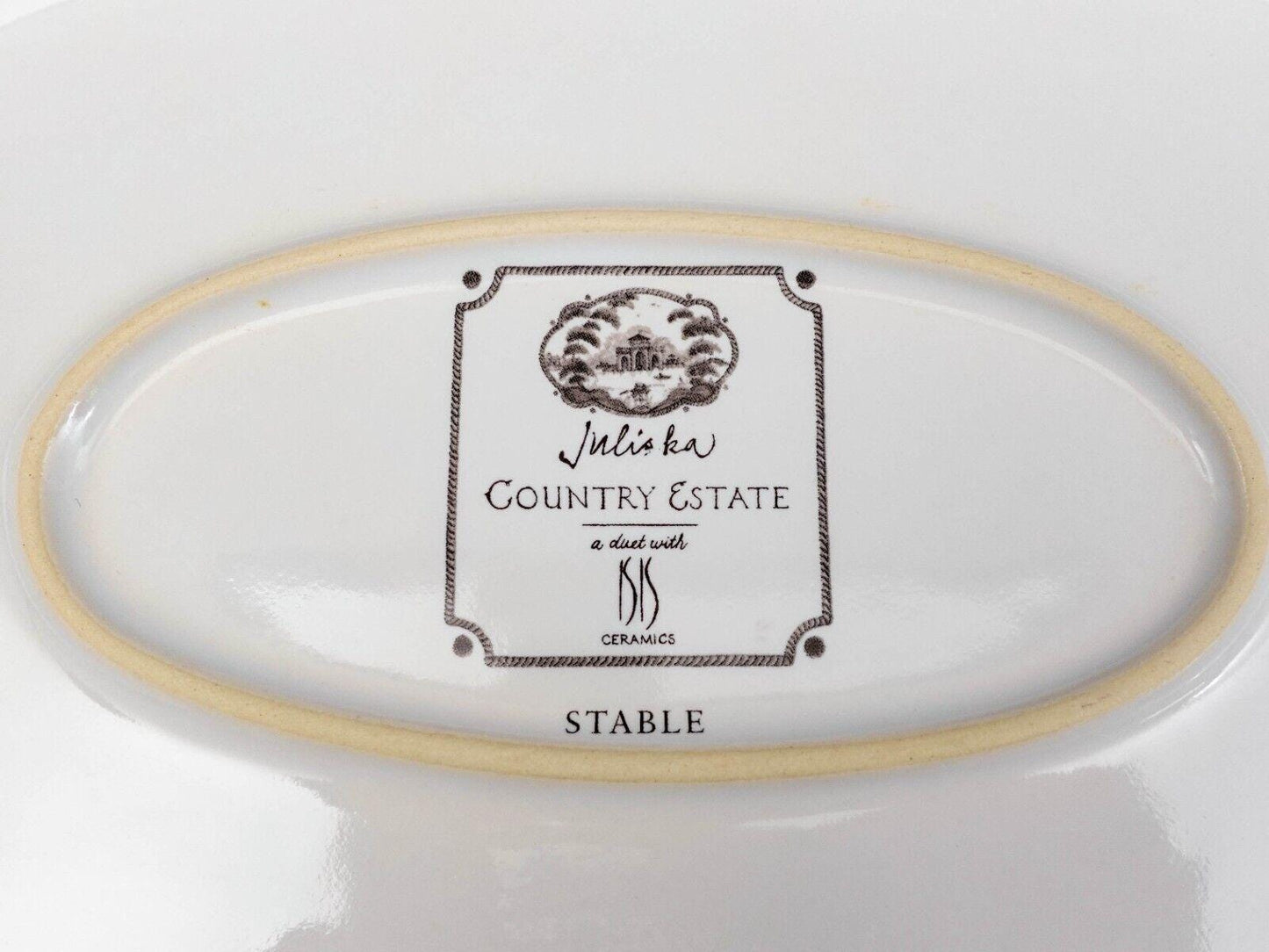 Juliska Country Estate Stable Flint Ceramic Oval Serving Platter 15"