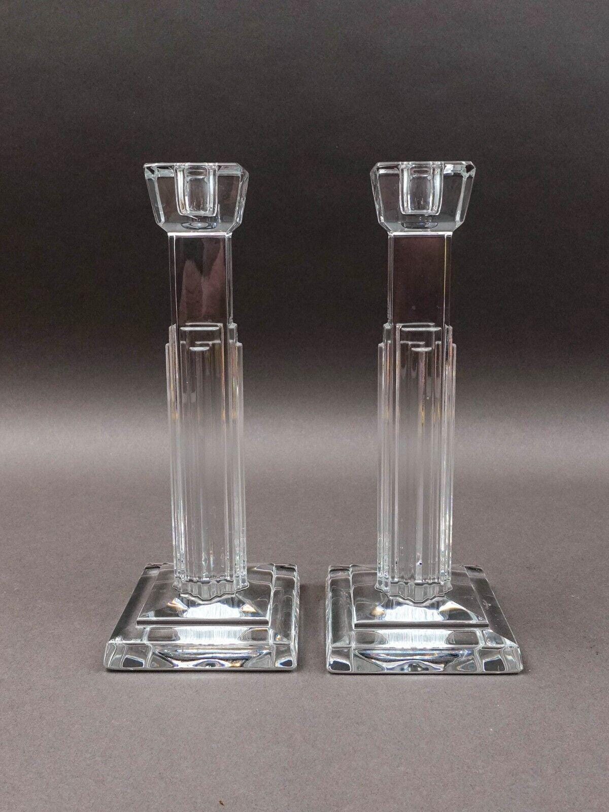 Waterford Crystal Metropolitan 10" Candlestick Candle Holder Set Of 2