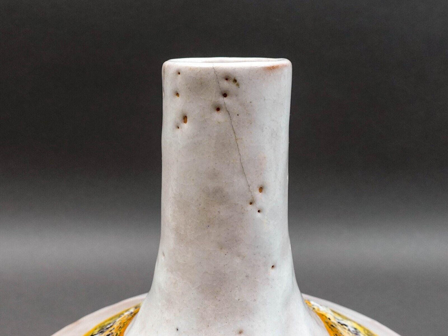 Raymor ARN Italy Mid Century Modern Lava Volcanic Glazed Pottery Jug Vase (Read)