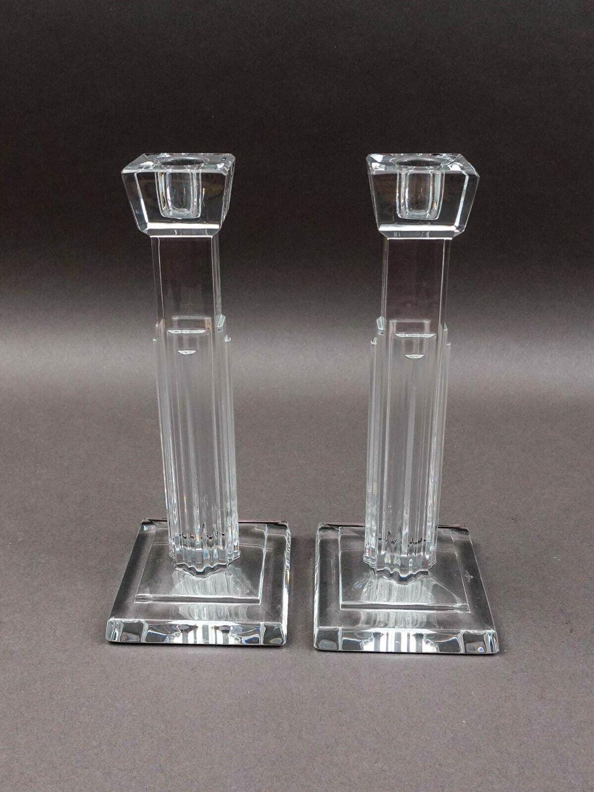 Waterford Crystal Metropolitan 10" Candlestick Candle Holder Set Of 2