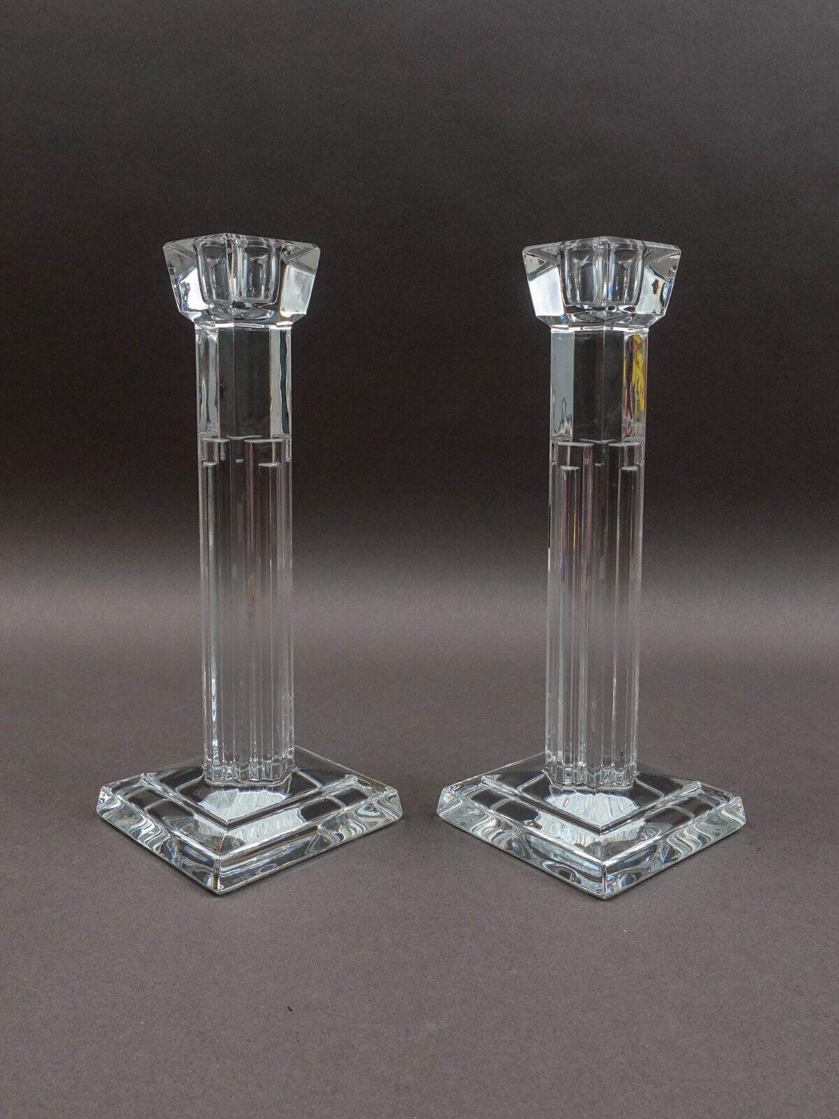 Waterford Crystal Metropolitan 10" Candlestick Candle Holder Set Of 2