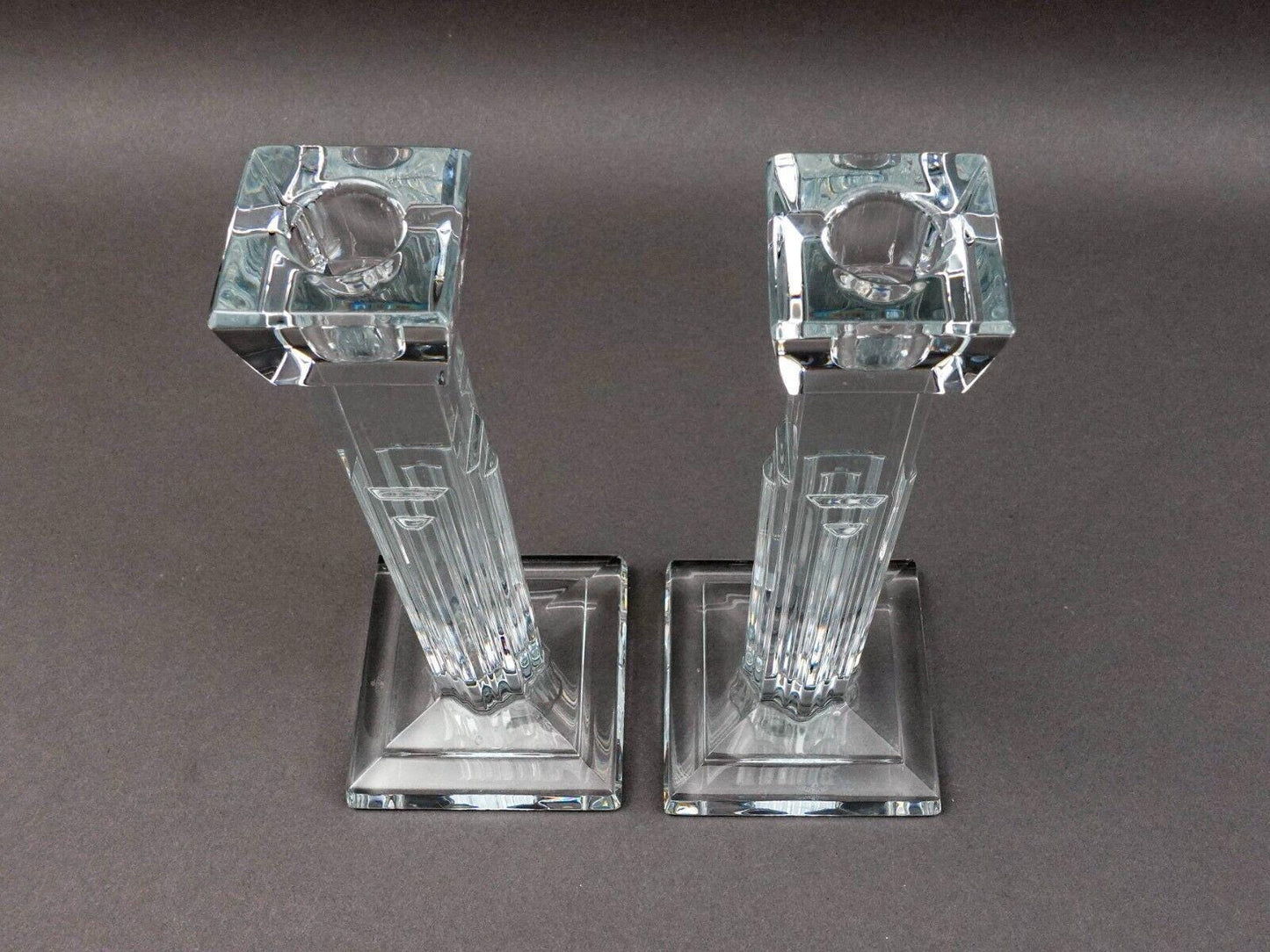 Waterford Crystal Metropolitan 10" Candlestick Candle Holder Set Of 2