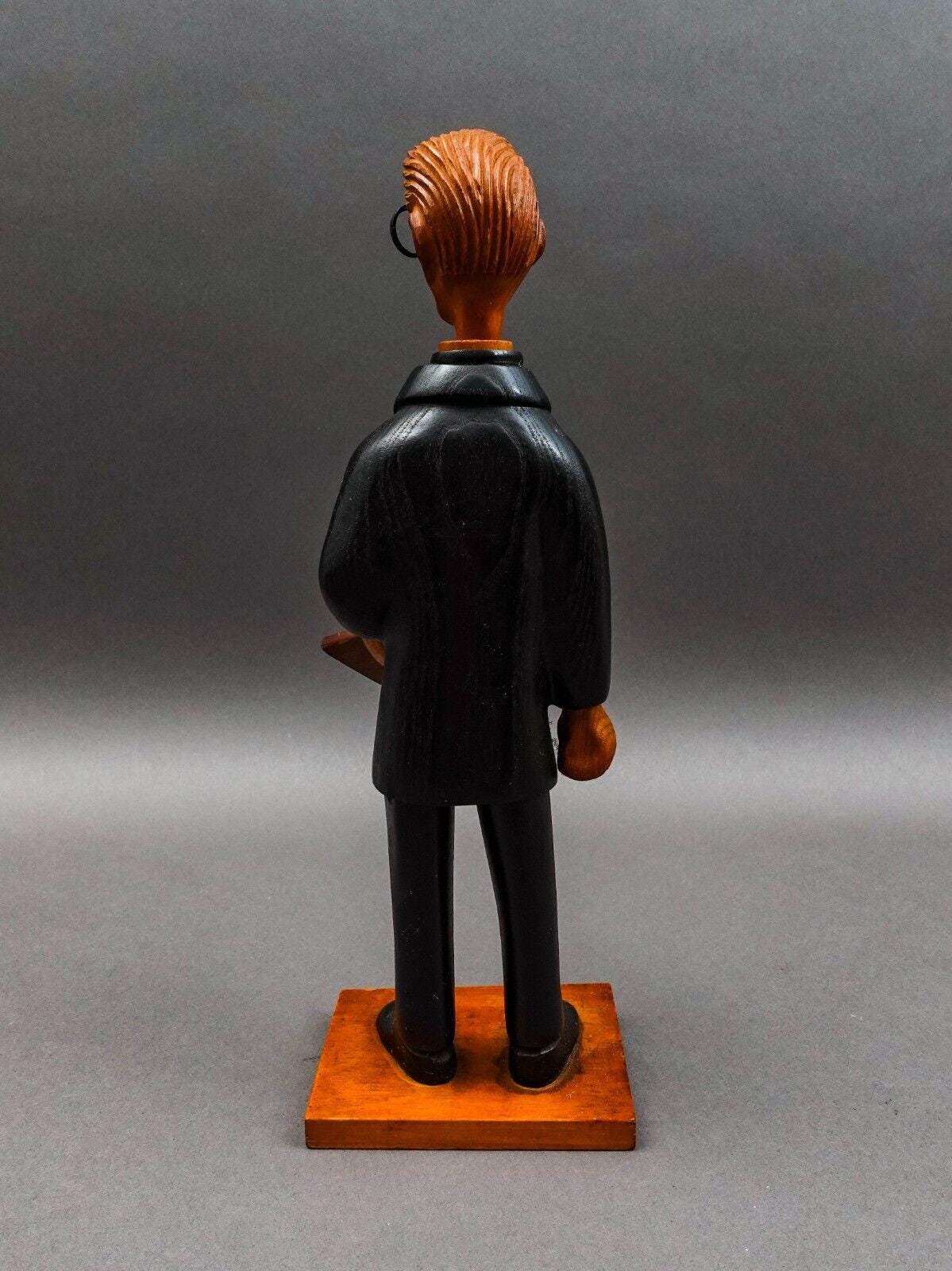 Romer Made In Italy Vintage Hand Carved Wood Priest Preacher Pastor Figurine