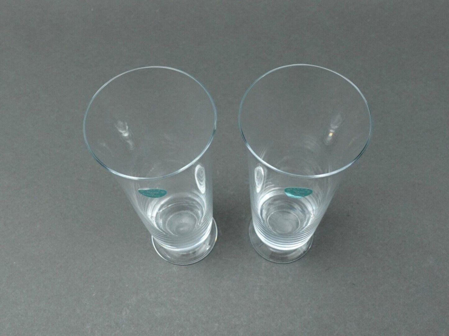 Tiffany & Co Signed Turtle Hare Rabbit Fluted Champagne Crystal Glass Set Of 2