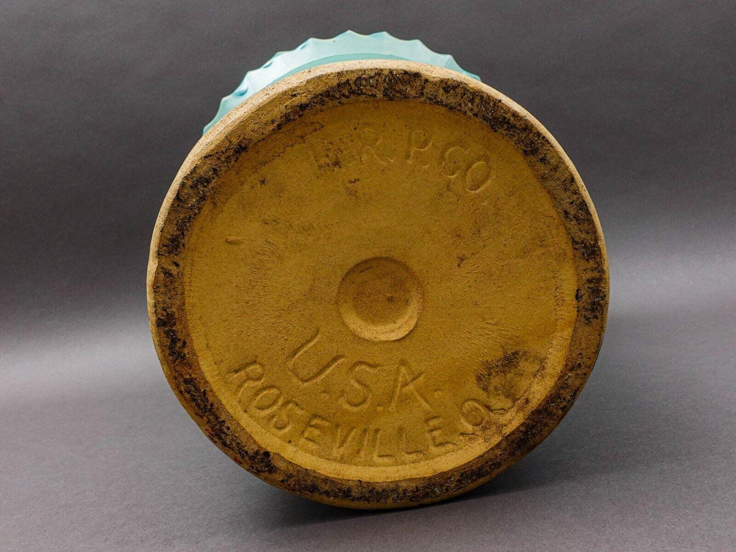Robinson Ransbottom Roseville, OH Monumental Cog Gear Planter Jardiniere 16 1/2"