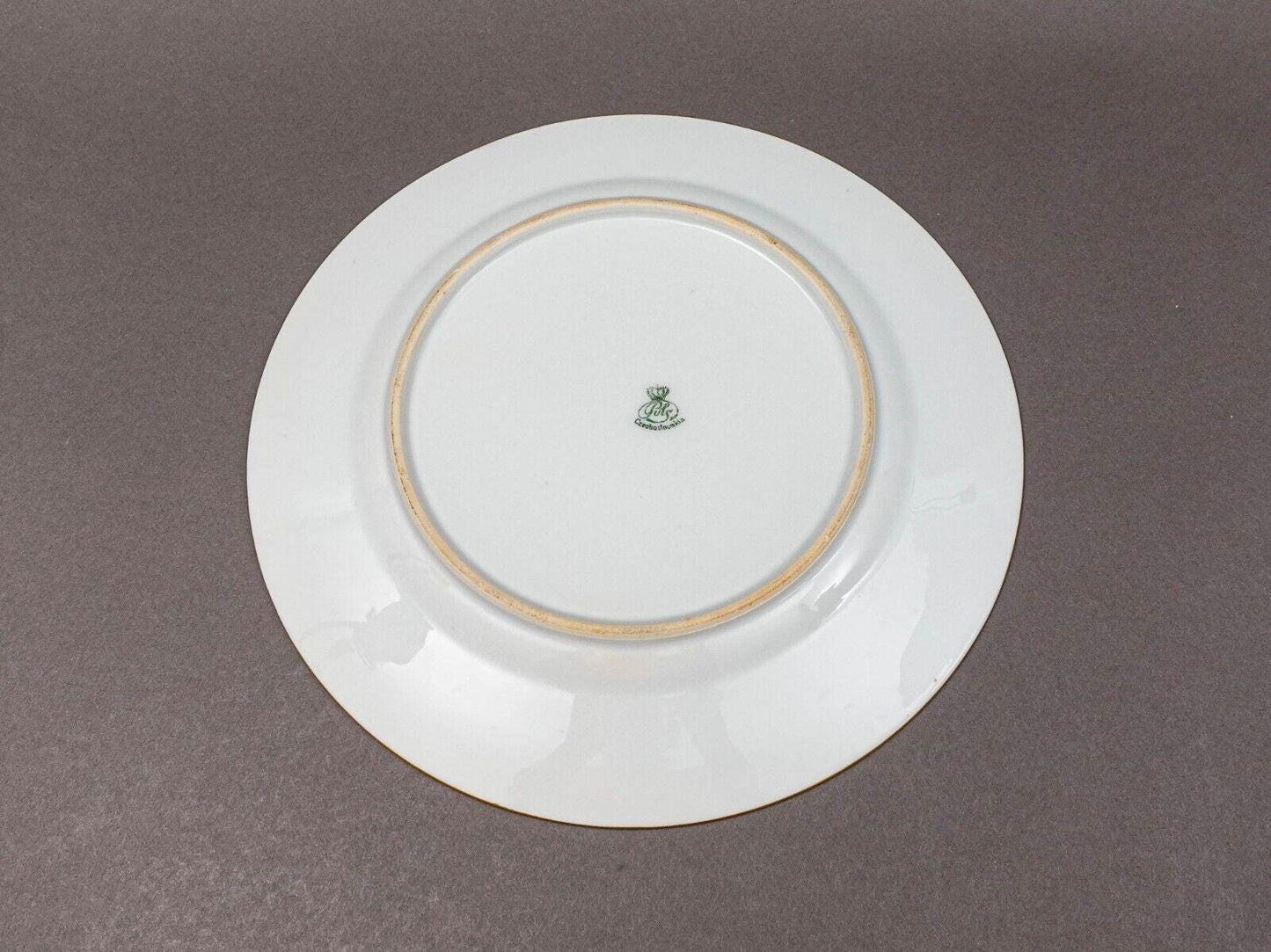 Puls Czech Fuchsia Gold Encrusted Porcelain 10 3/4" Dinner Plate Set Of 5