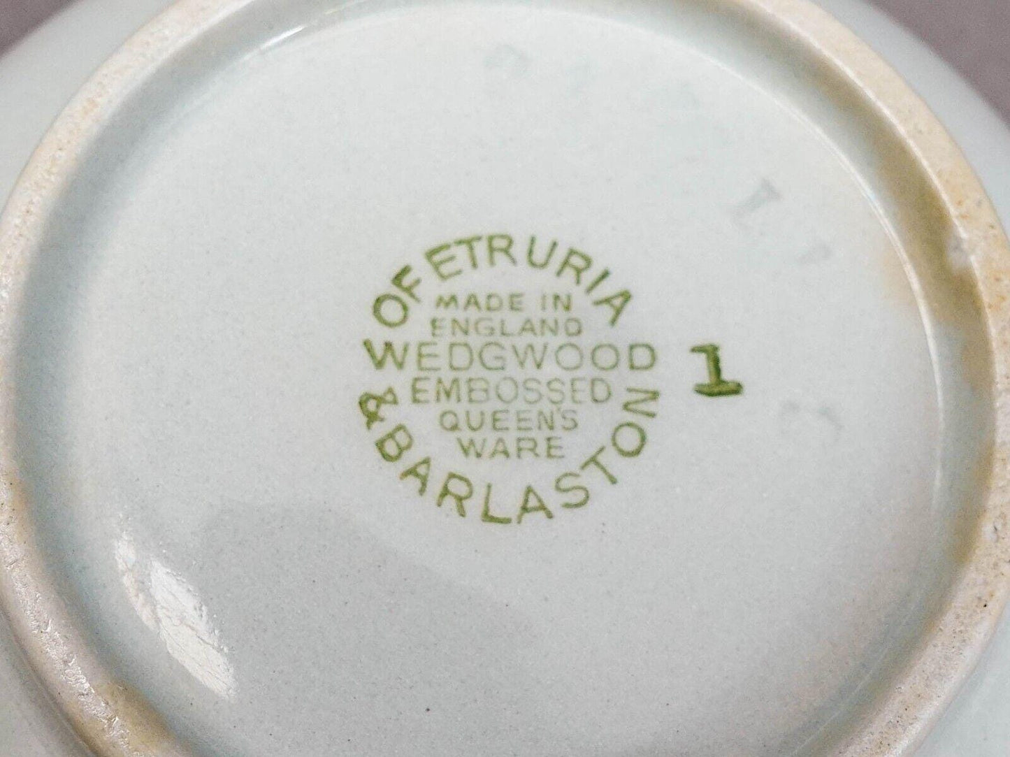 Wedgwood England Vintage Embossed Queensware Cream On Gray Creamer Rare