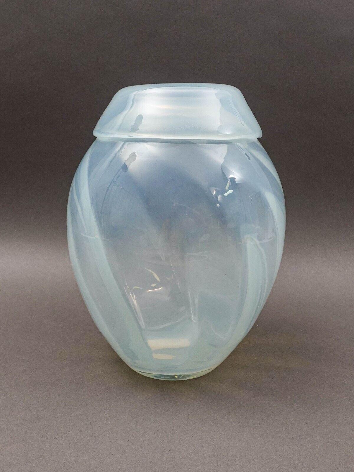 Waterford Evolution Large Optic Opal Opalescent Art Glass 12" Vase