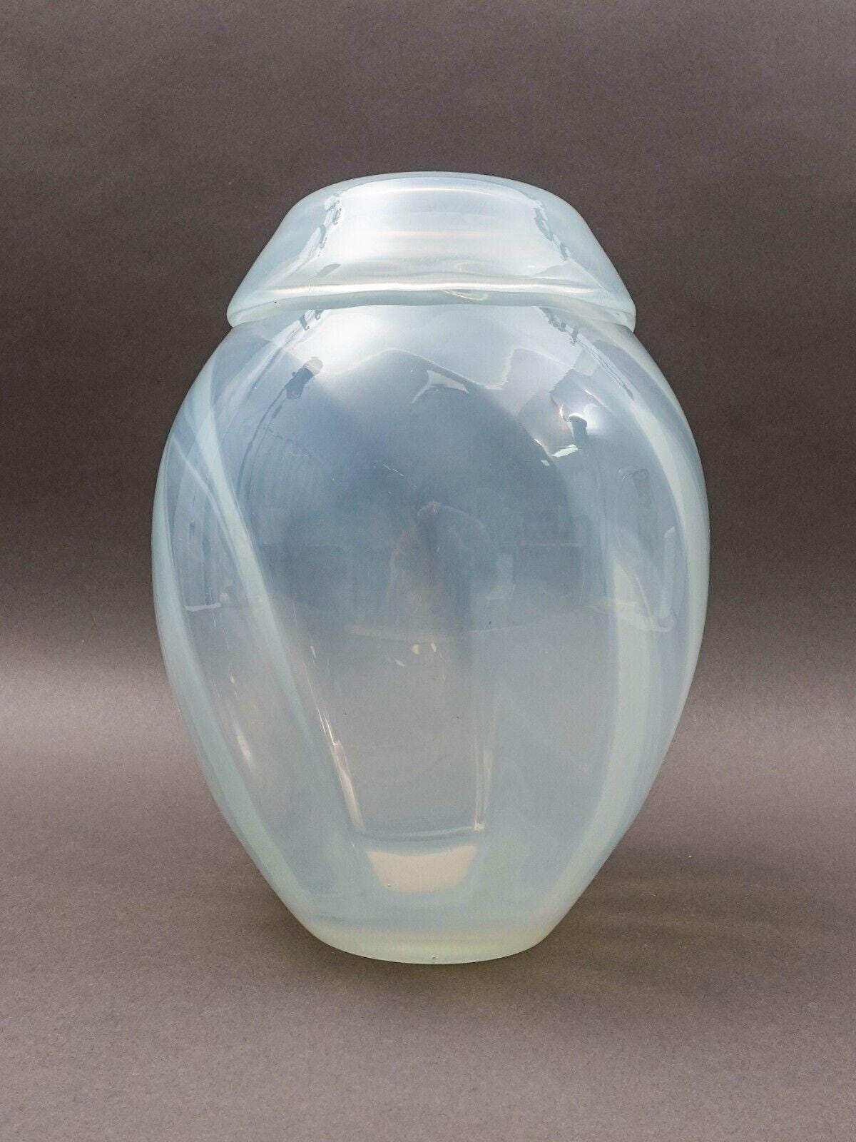 Waterford Evolution Large Optic Opal Opalescent Art Glass 12" Vase