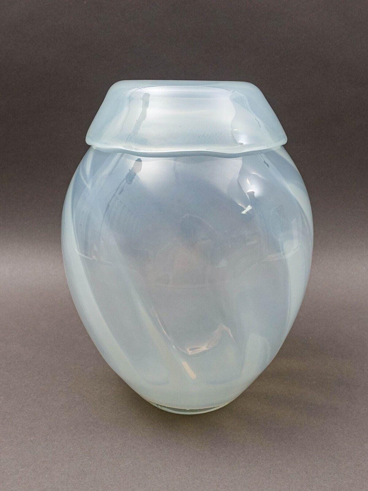 Waterford Evolution Large Optic Opal Opalescent Art Glass 12" Vase