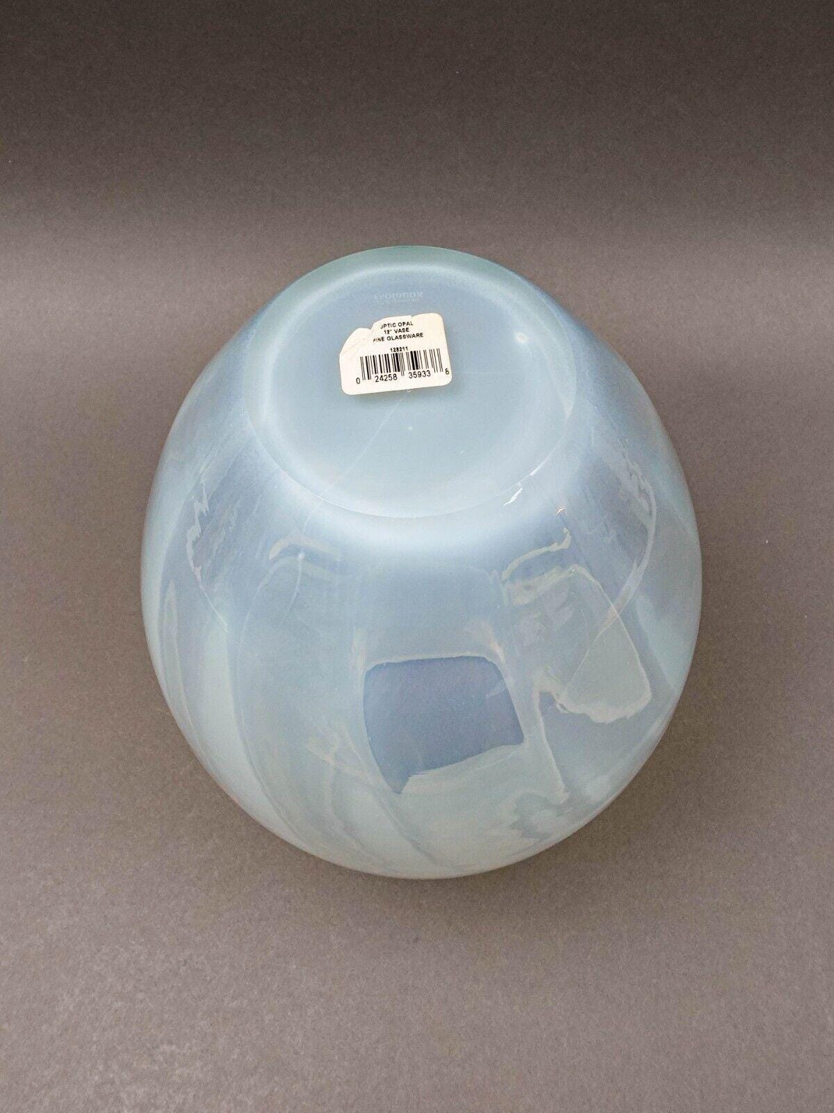 Waterford Evolution Large Optic Opal Opalescent Art Glass 12" Vase
