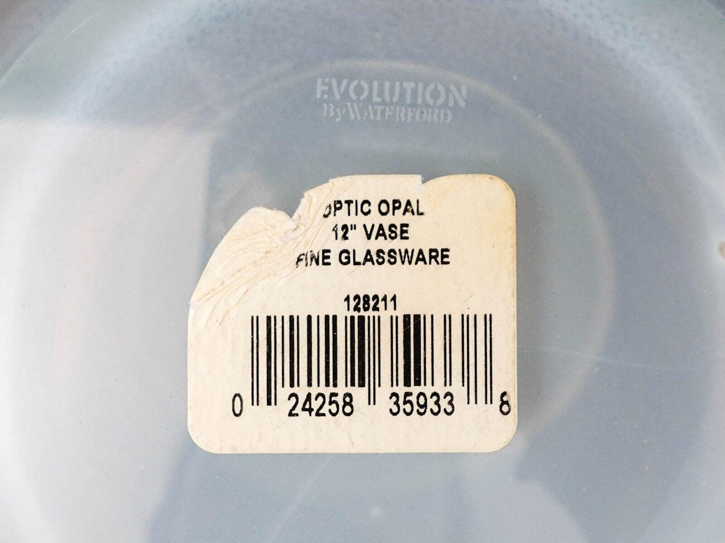 Waterford Evolution Large Optic Opal Opalescent Art Glass 12" Vase