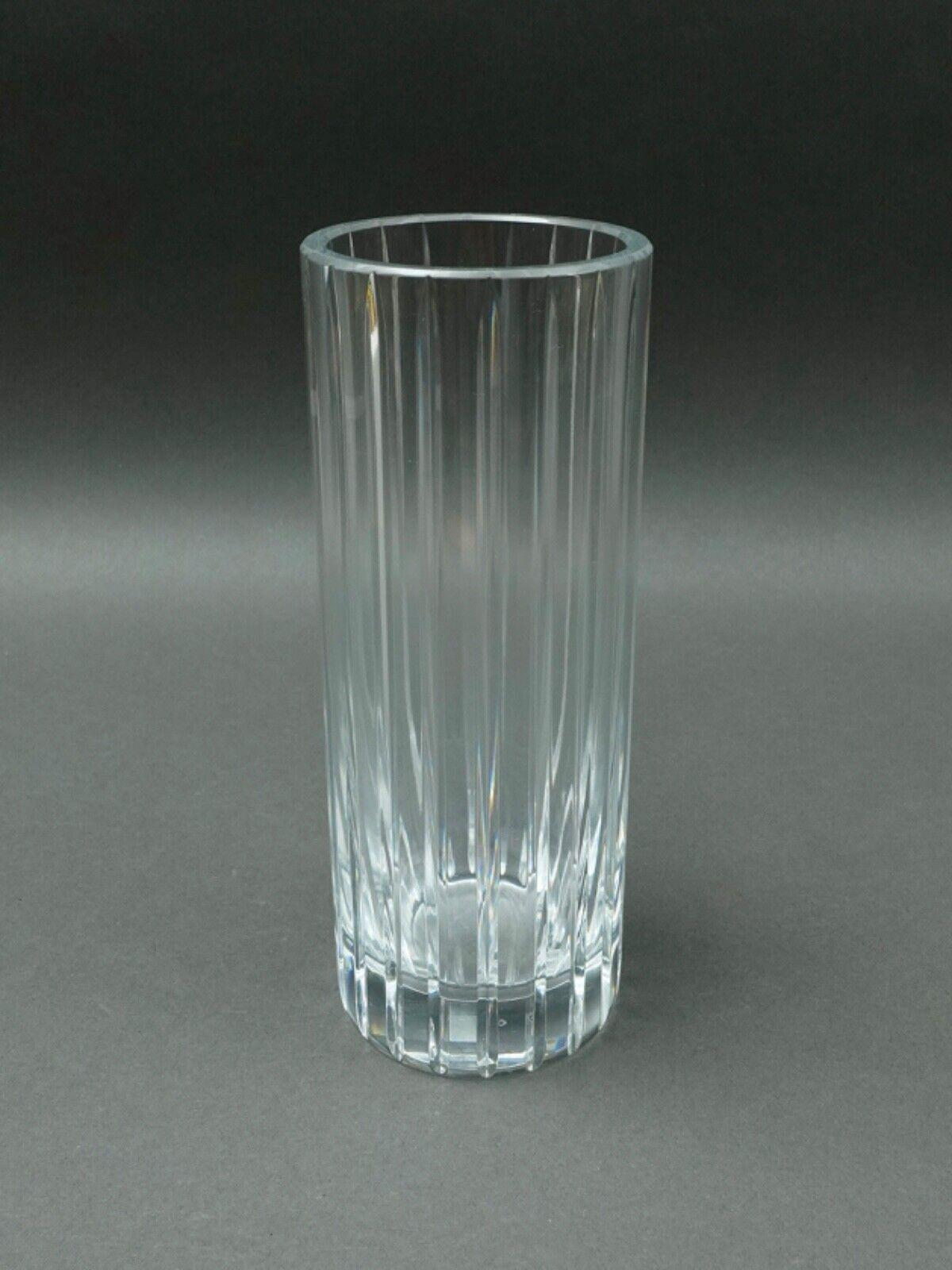 Baccarat Crystal France Harmonie Cylinder Flower Vase 7 7/8" (Read)