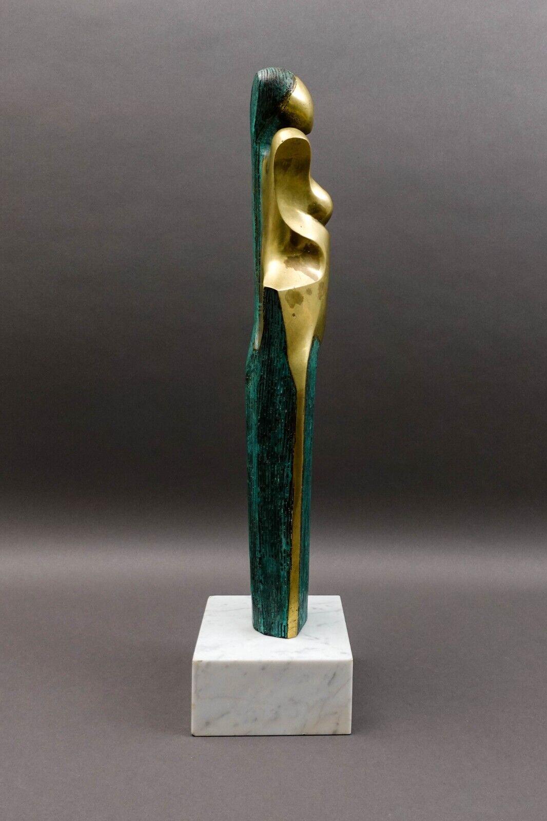 Diego Ortega (Spain, 1937) Modernist Cubist Style Mother Child Bronze Sculpture