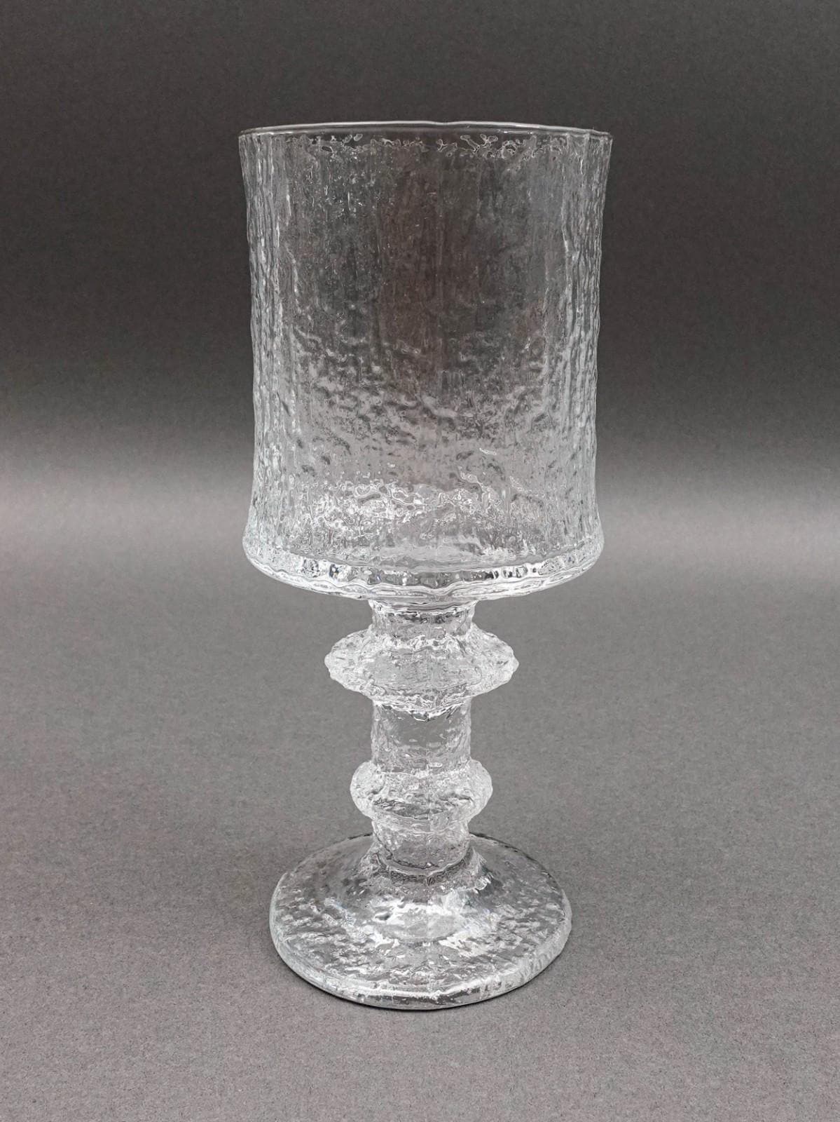 Iittala Finland Timo Sarpaneva Signed MCM Festivo Senator 2 Ring Glass Goblet
