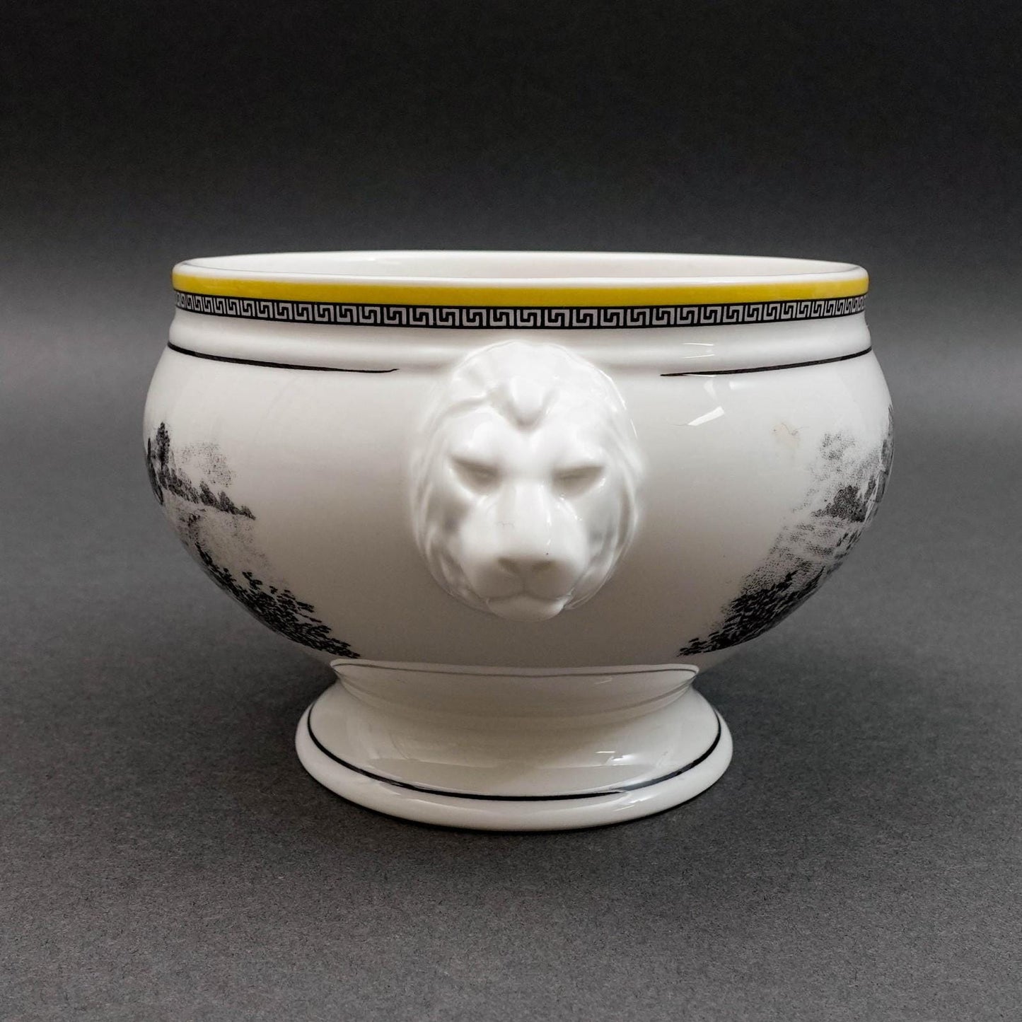 Villeroy & Boch Germany Audun Ferme Lion Head Handled Porcelain Soup Bowl