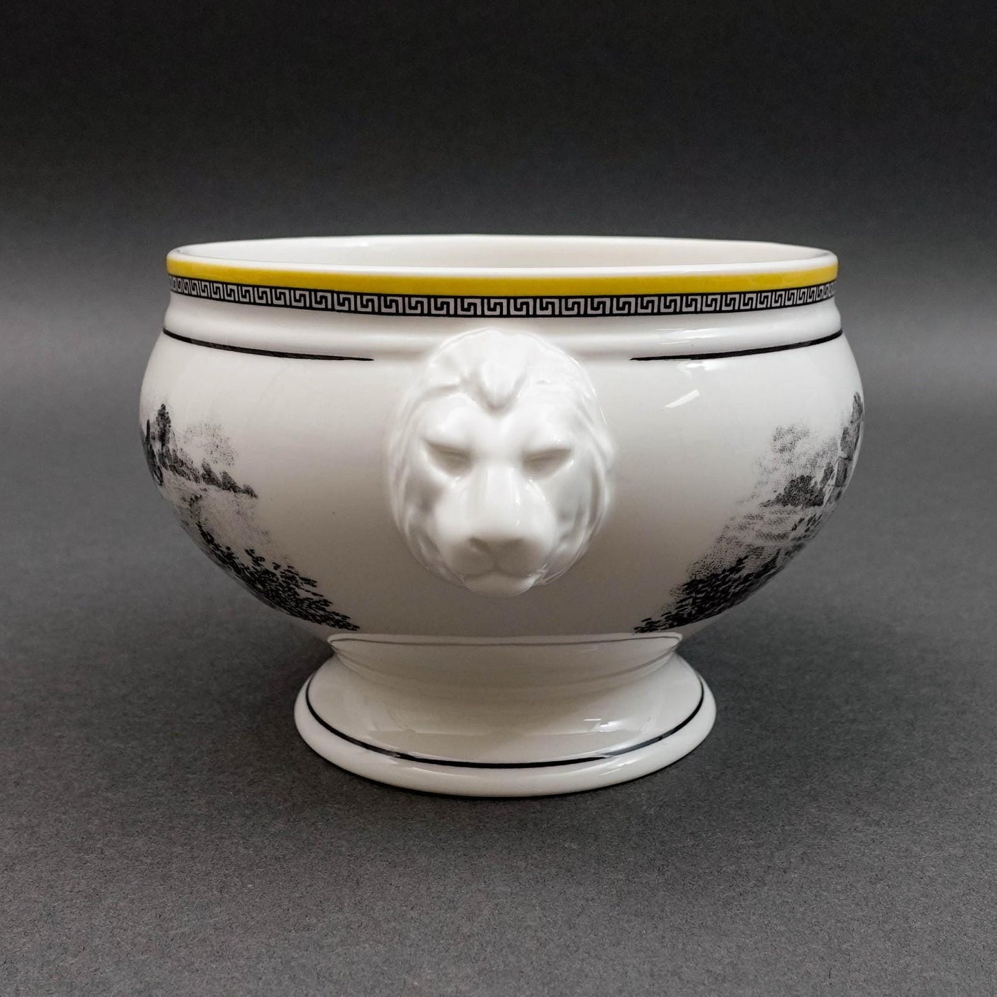 Villeroy & Boch Germany Audun Ferme Lion Head Handled Porcelain Soup Bowl