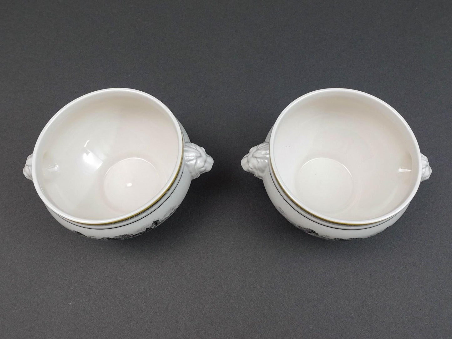Villeroy & Boch Germany Audun Ferme Lion Head Porcelain Soup Bowl Set of 2