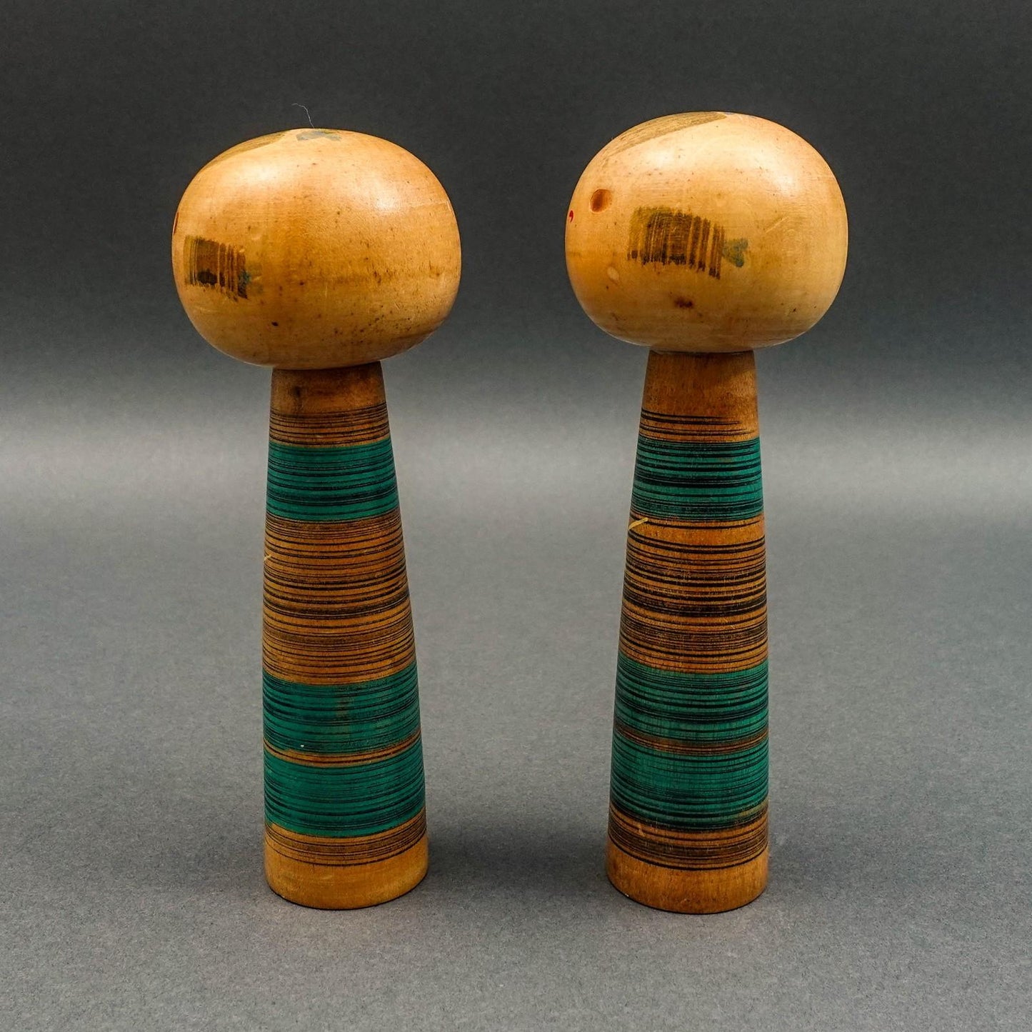 Yamanaka Sanpei Japanese Pair Of Vintage Wood Sosaku Kokeshi Doll 6"