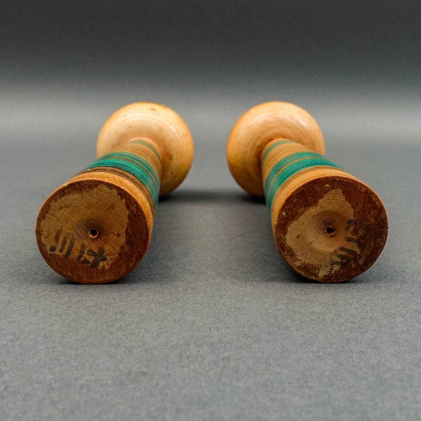 Yamanaka Sanpei Japanese Pair Of Vintage Wood Sosaku Kokeshi Doll 6"