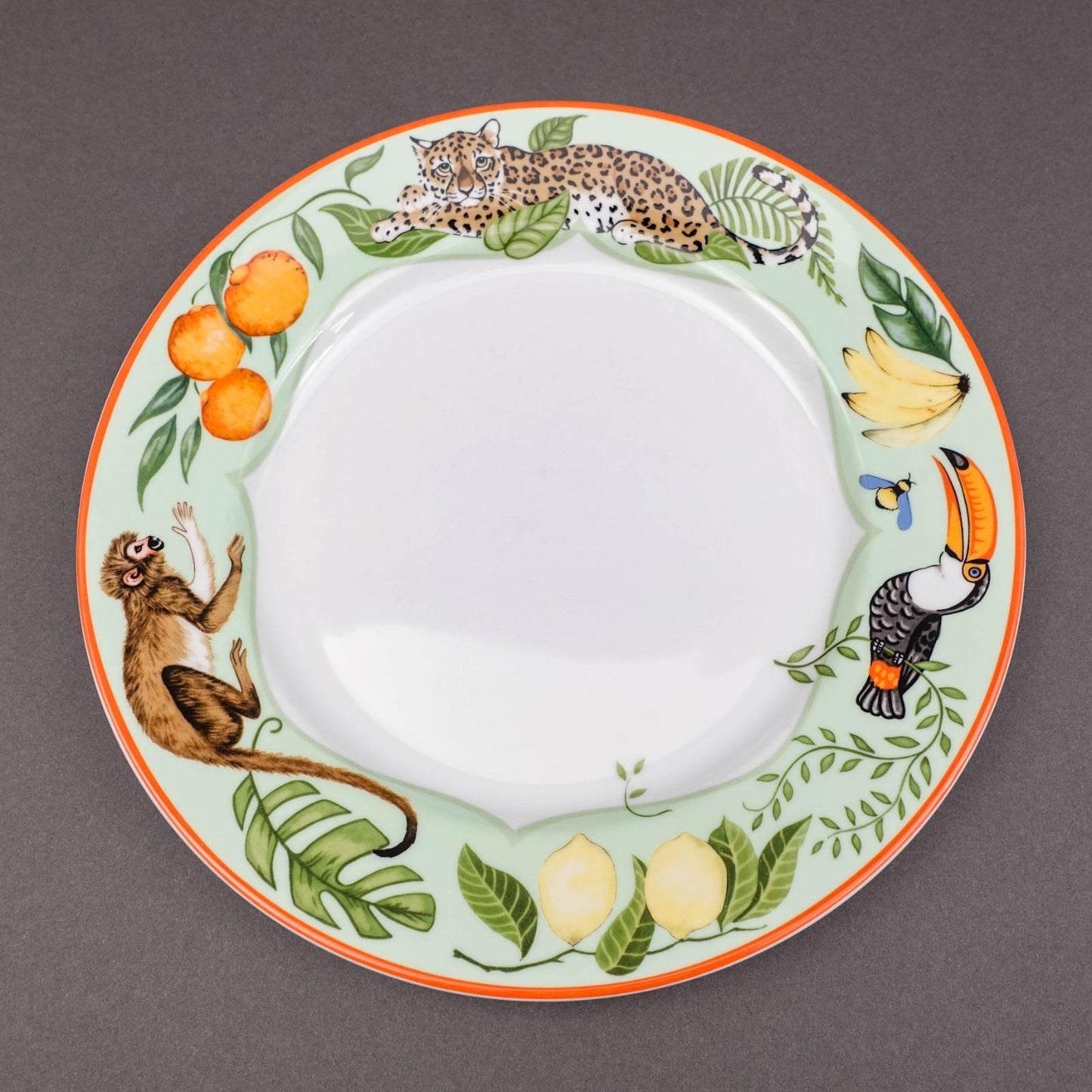Lynn Chase Design Tropica Like Monkey Business Porcelain Dinner Plate Set Of 3
