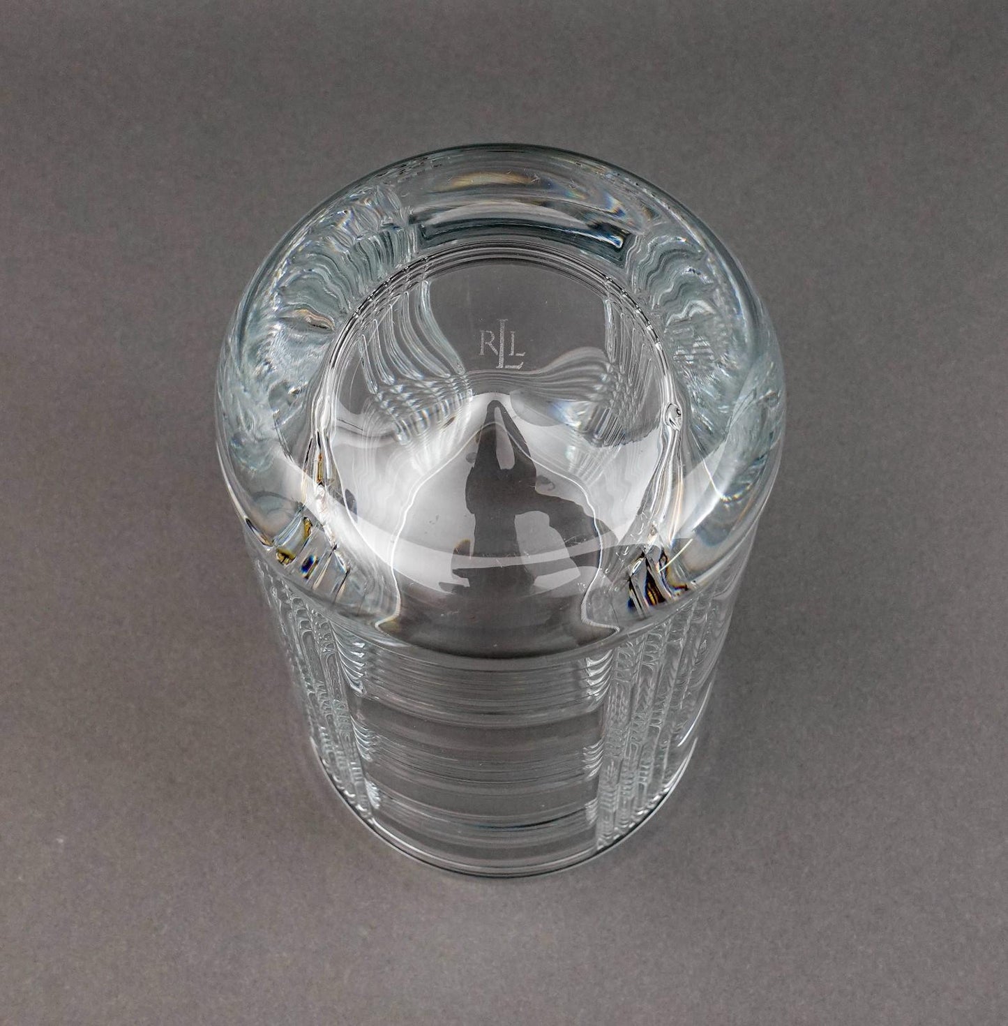 Ralph Lauren Acid Signature Glen Plaid Crystal Vase 10"