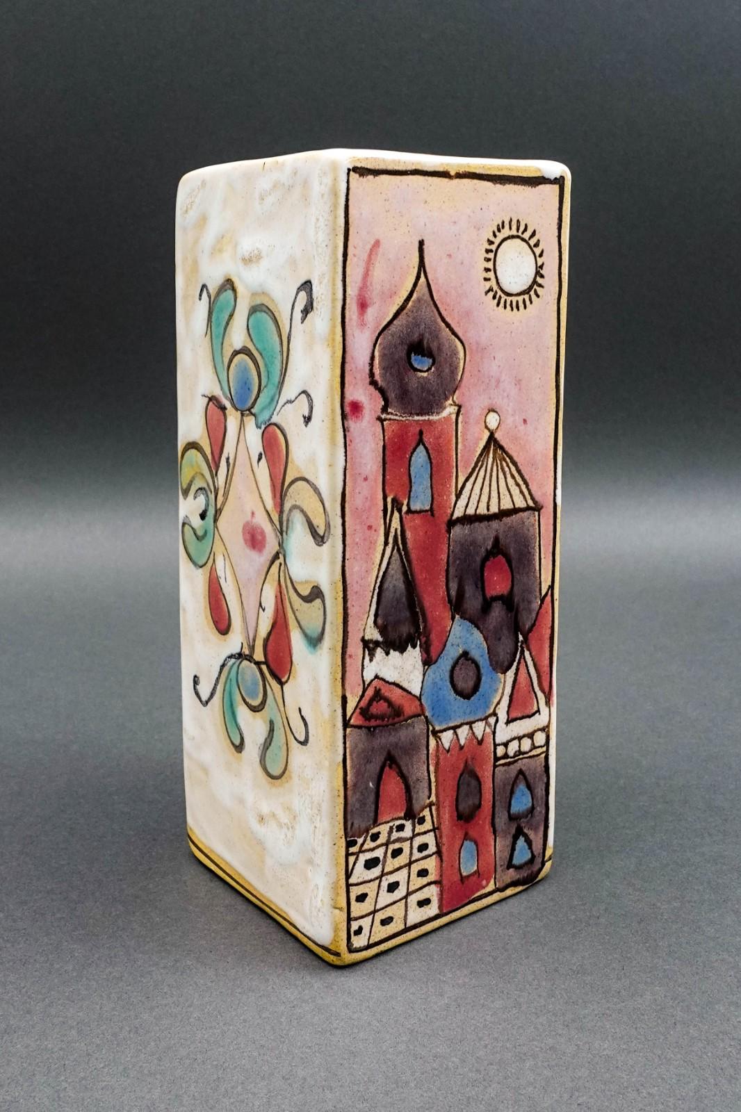 Elio Schiavon (1925-2004) Italy Vintage Mid Century Art Pottery Vase