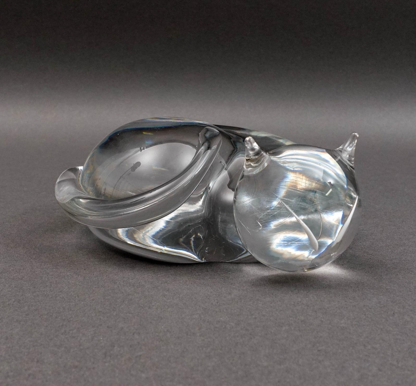 Oggetti Italy Signed Murano Art Glass Cat Figurine Sculpture Paperweight (Read)