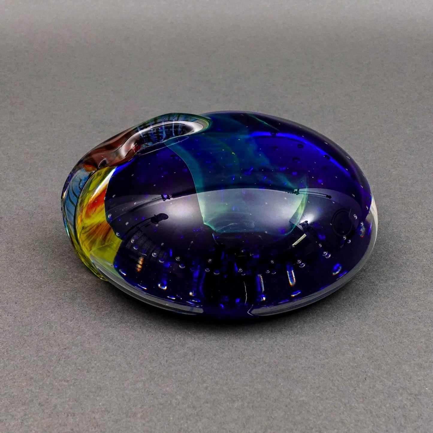 Seguso Viro SIgned Murano Italy Multi Color Art Glass Paperweight Sculpture
