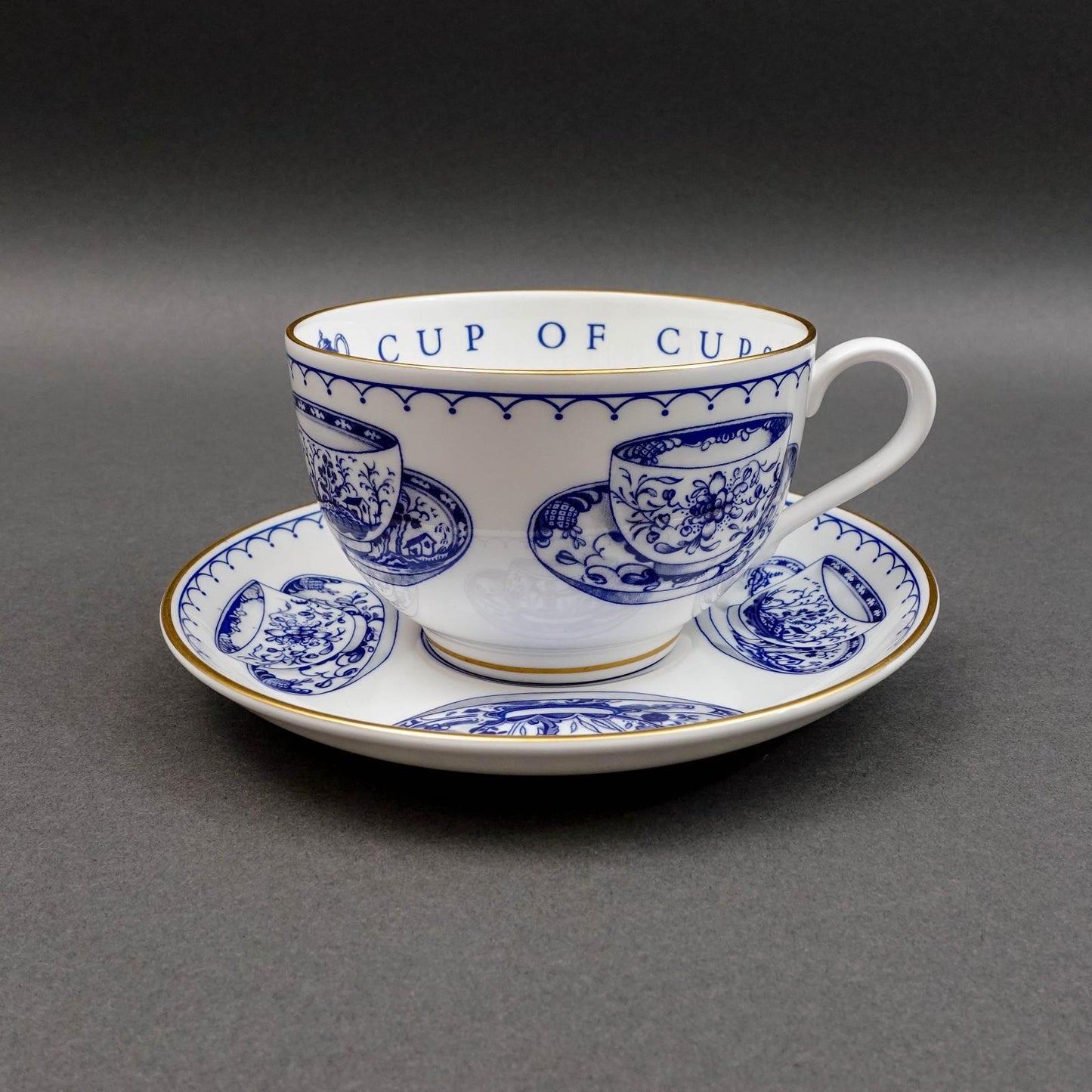 Royal Worcester England Cup Of Cups Oversized Cup & Saucer Set