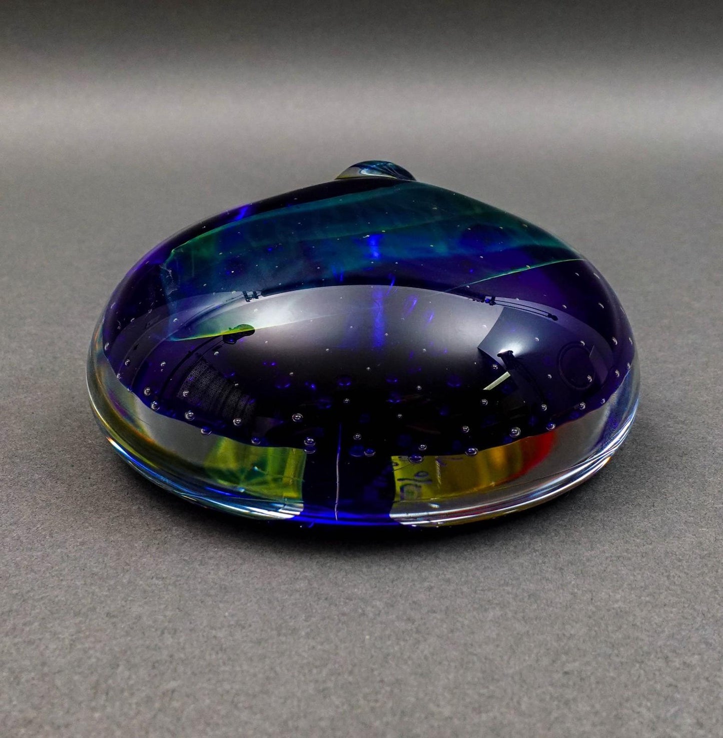 Seguso Viro SIgned Murano Italy Multi Color Art Glass Paperweight Sculpture