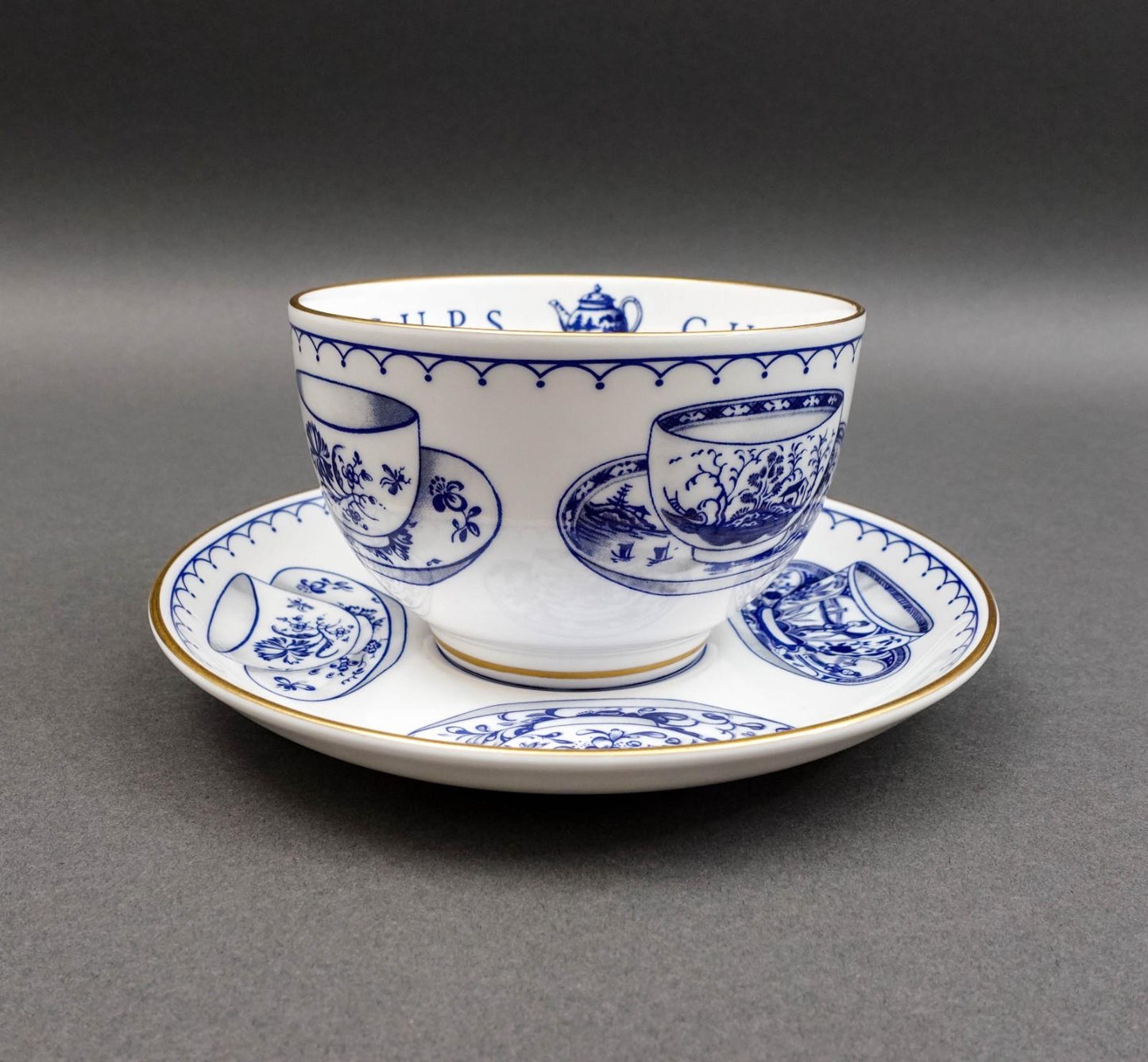 Royal Worcester England Cup Of Cups Oversized Cup & Saucer Set