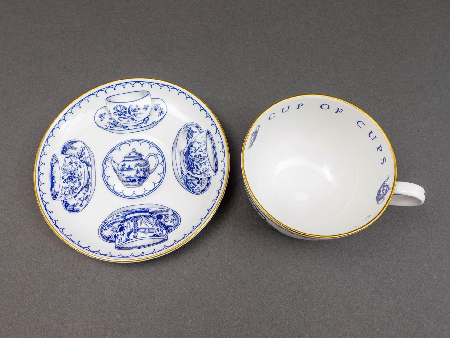 Royal Worcester England Cup Of Cups Oversized Cup & Saucer Set