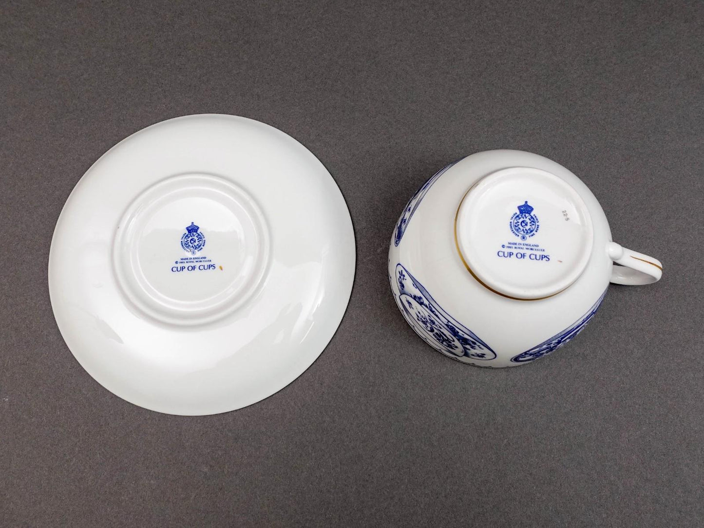 Royal Worcester England Cup Of Cups Oversized Cup & Saucer Set