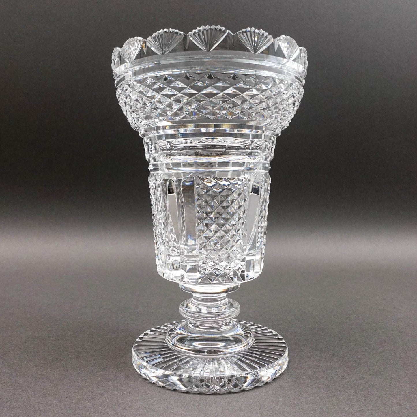 Waterford Crystal Master Cutter Hibernia Footed Vase 8 3/4" (Read)