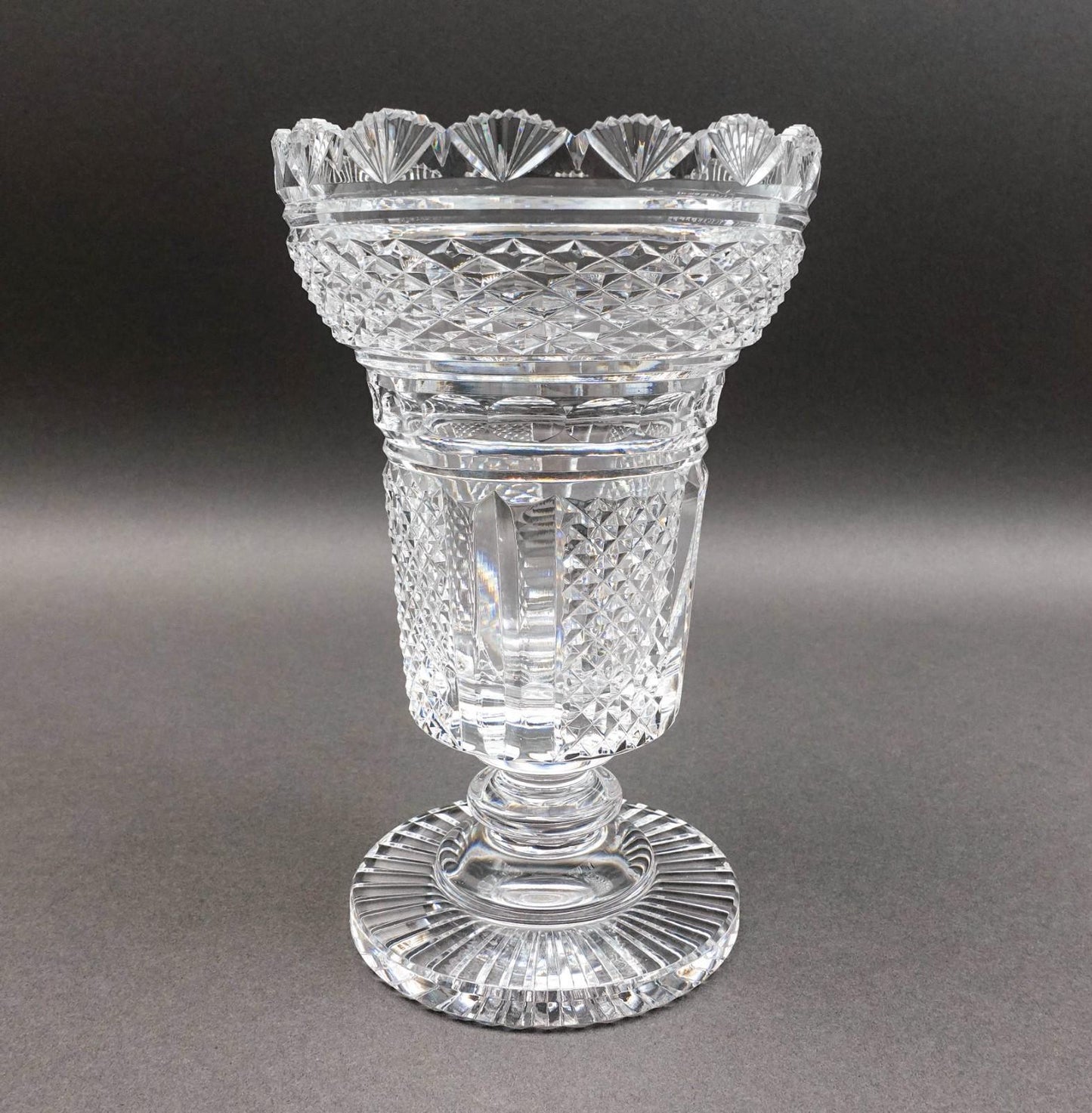 Waterford Crystal Master Cutter Hibernia Footed Vase 8 3/4" (Read)