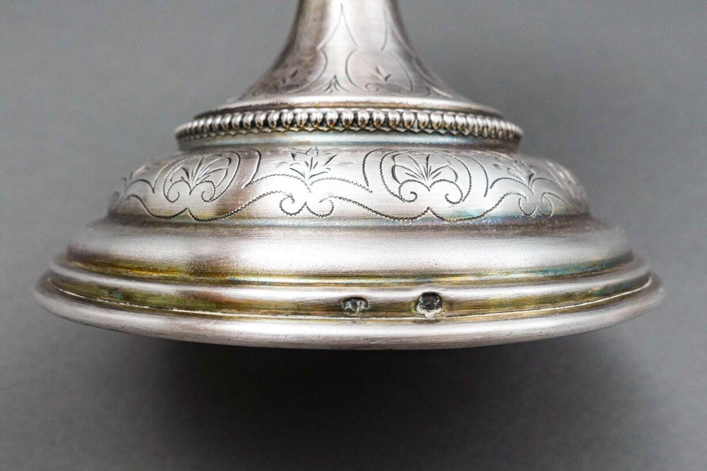 Antique Large Silver Engraved Presentation Goblet Cup And Cover W/ Eagle Finial