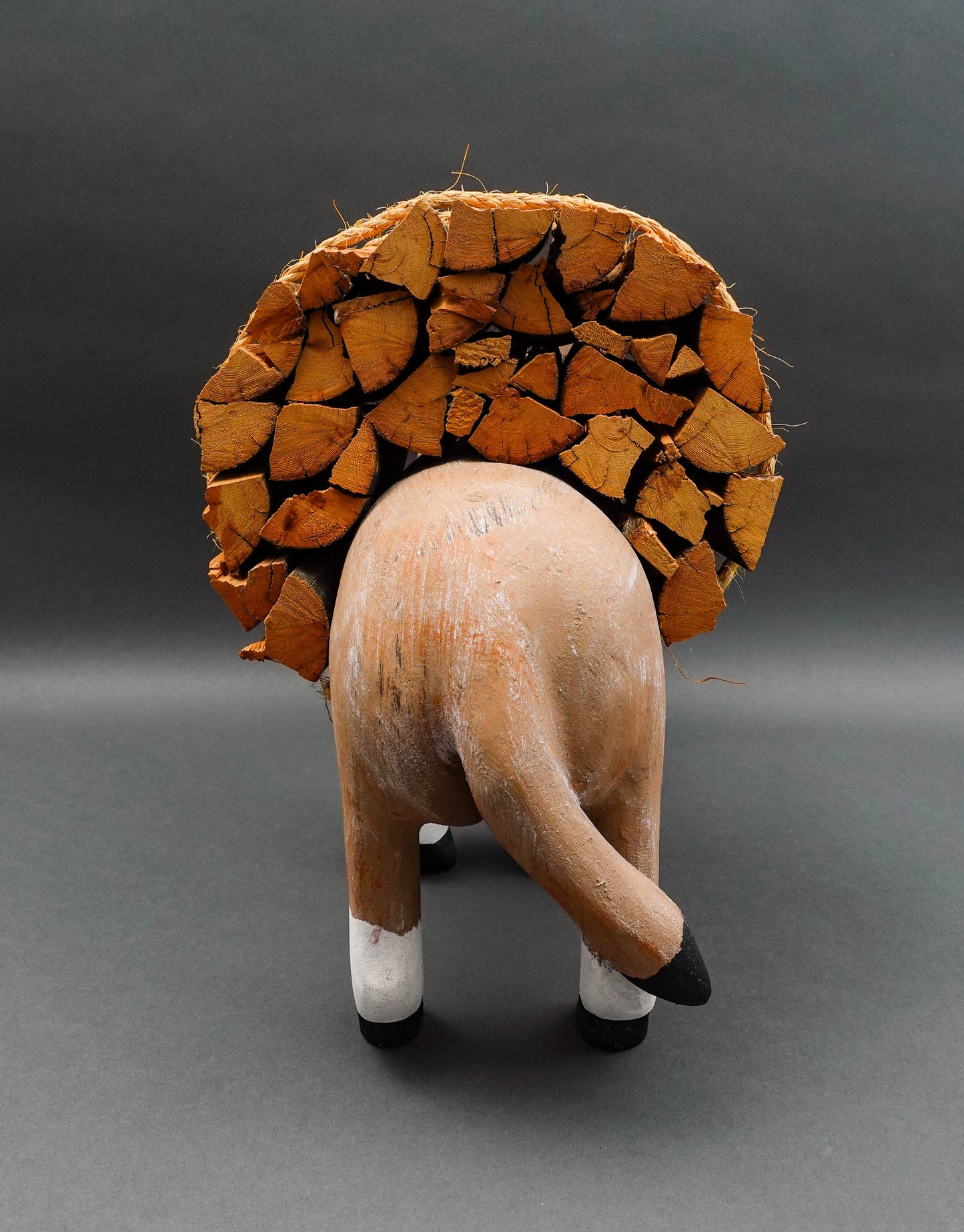 Hector Rascon Mexico Signed Rare 1990 Hand Carved Wood Folk Art Burro Donkey 18"