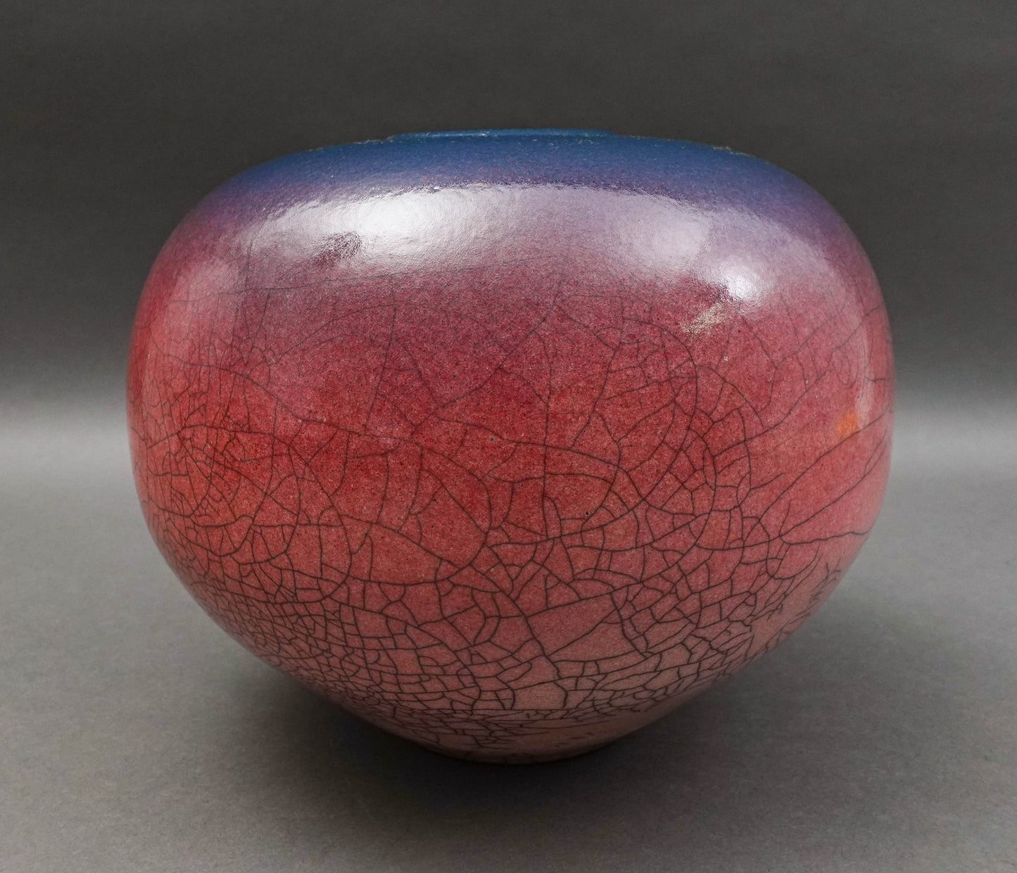 Galloway 1986 Signed Crackled Glazed Raku Studio Art Pottery Vase 9 1/2"