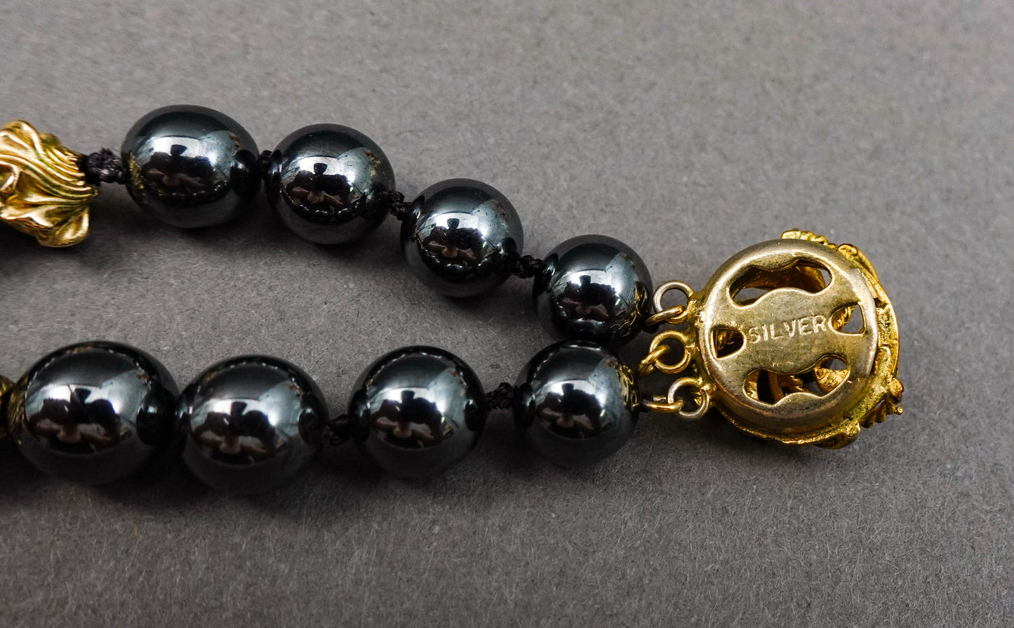 Majorica 14k Pendant Tahitian Pearl Double Strand Beaded Necklace Silver Clasp